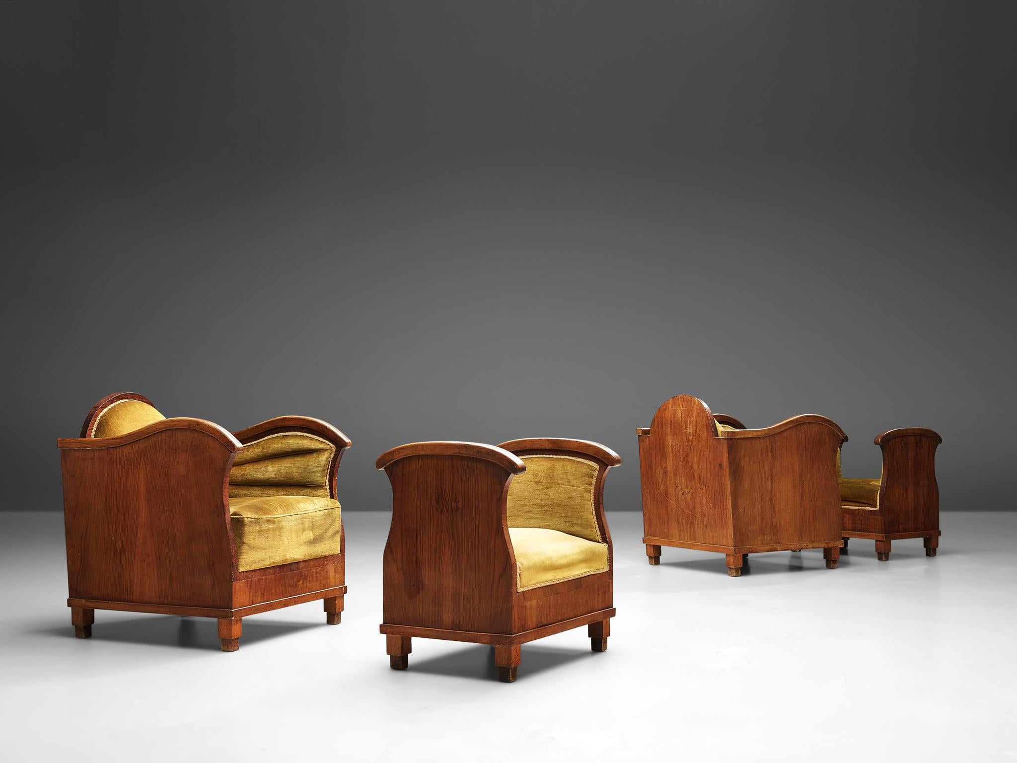 Mid-20th Century Pair of Art Deco Lounge Chairs