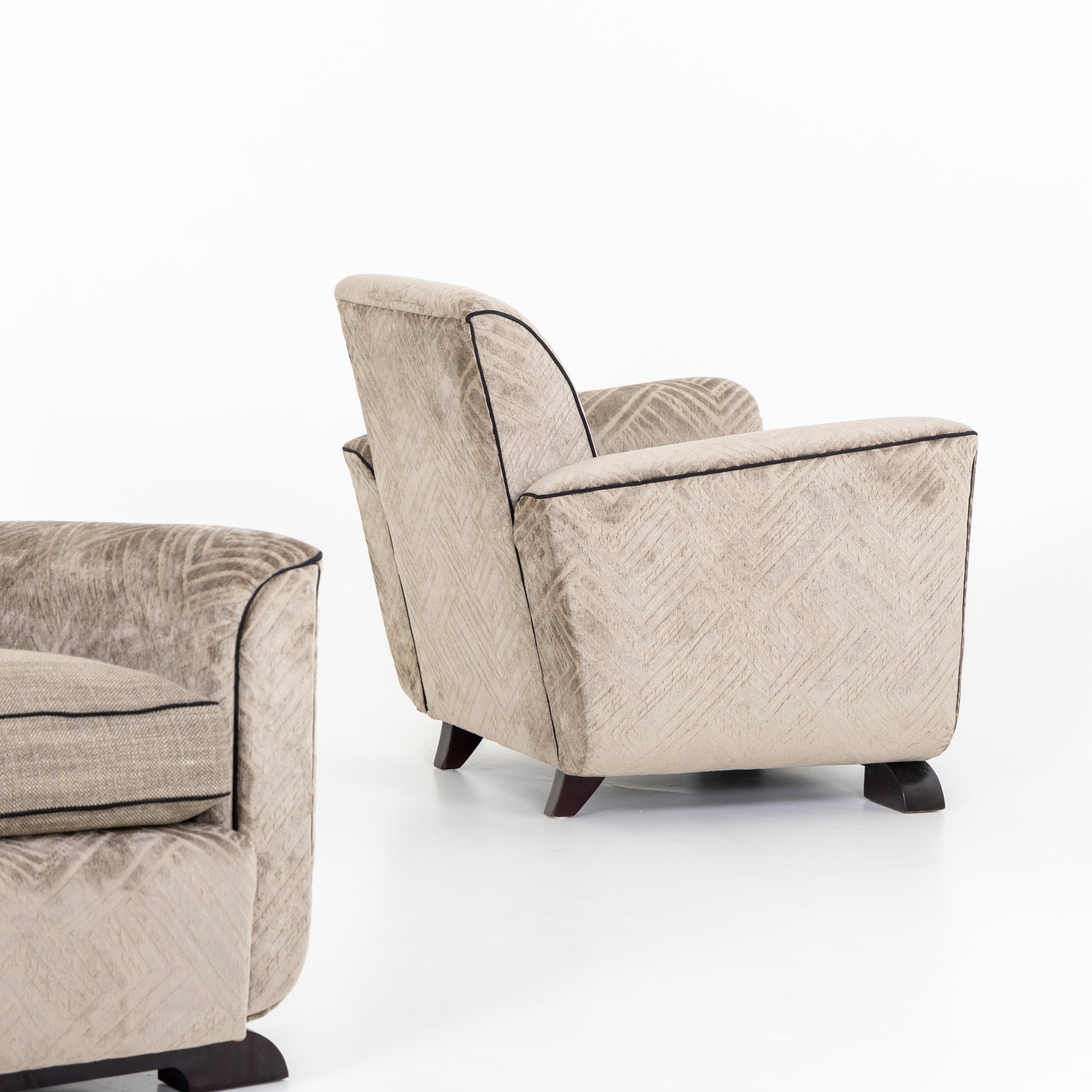 Pair of Art Deco Lounge Chairs, France, 1920s For Sale 1