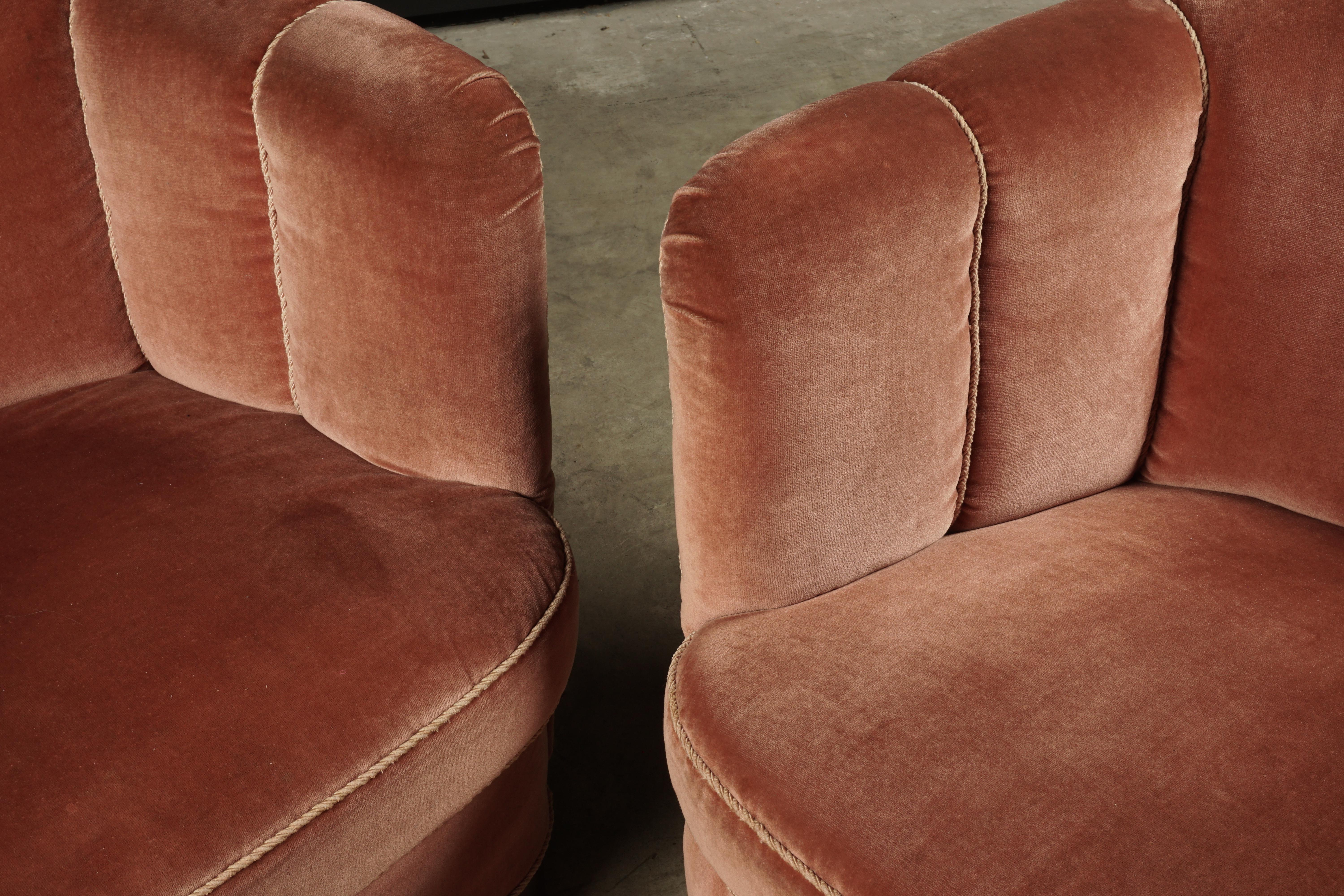Vintage Pair of Art Deco Lounge Chairs from Denmark, circa 1950 1