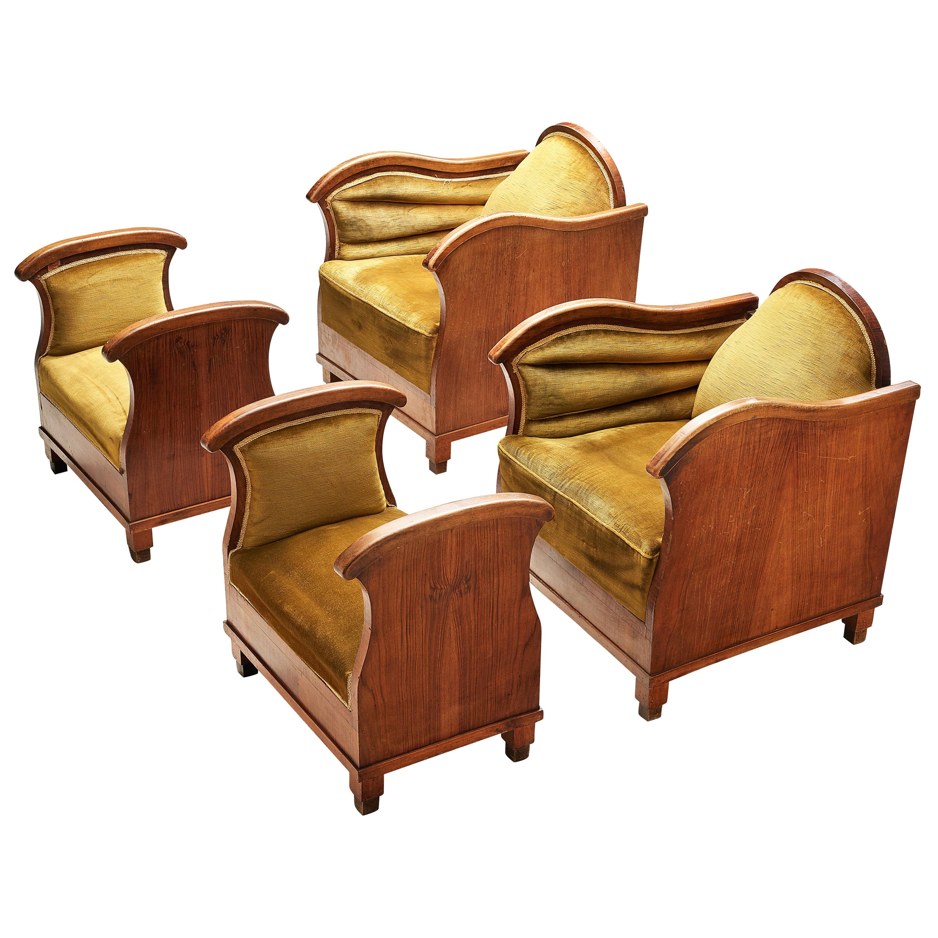 Pair of American Art Deco Chrome “Triple Band” Lounge chairs by K.E.M