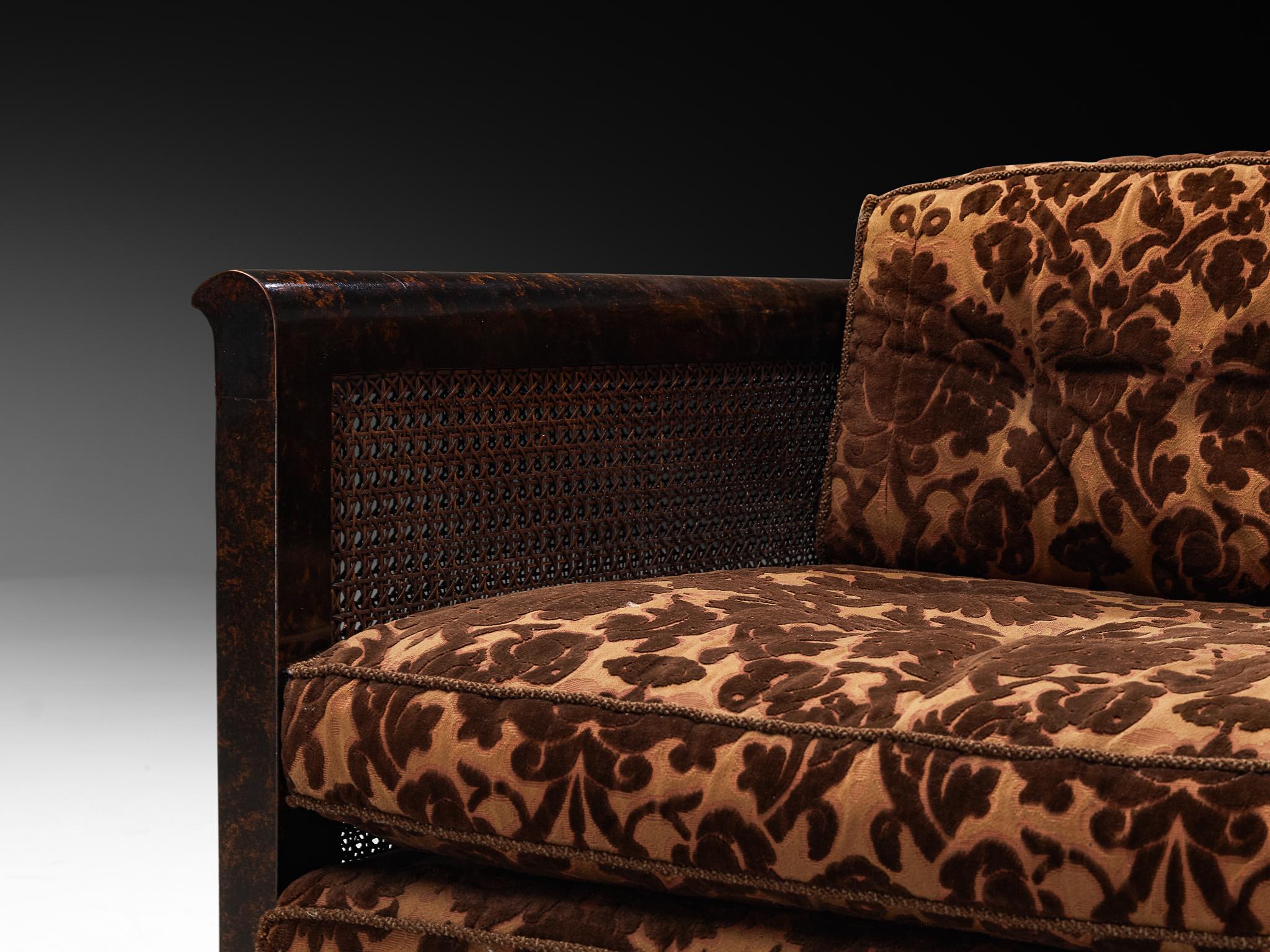 Pareja de Sillas de Salón Art Decó de Madera y Caña Europeo en venta