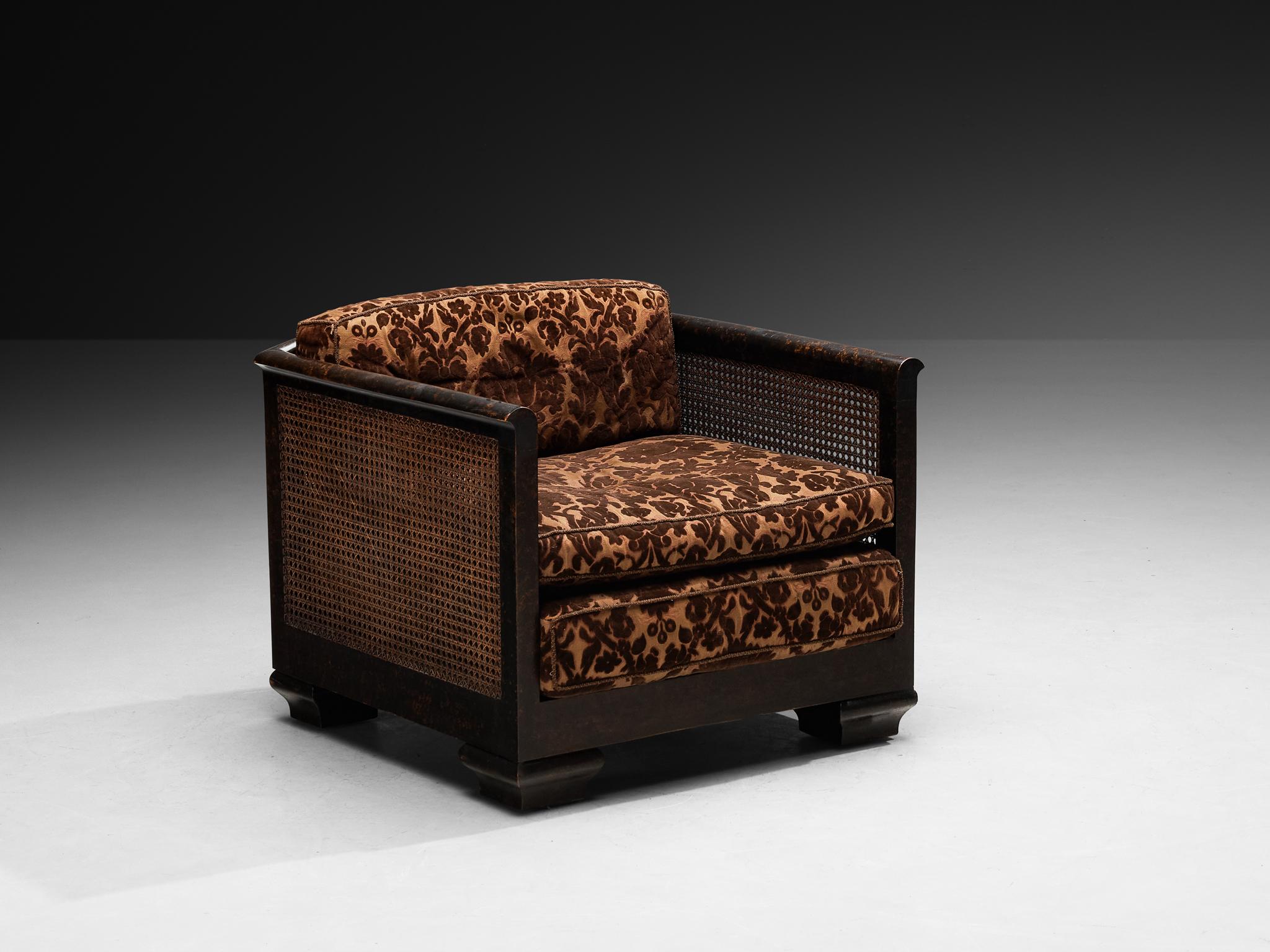 Pareja de Sillas de Salón Art Decó de Madera y Caña en venta 2