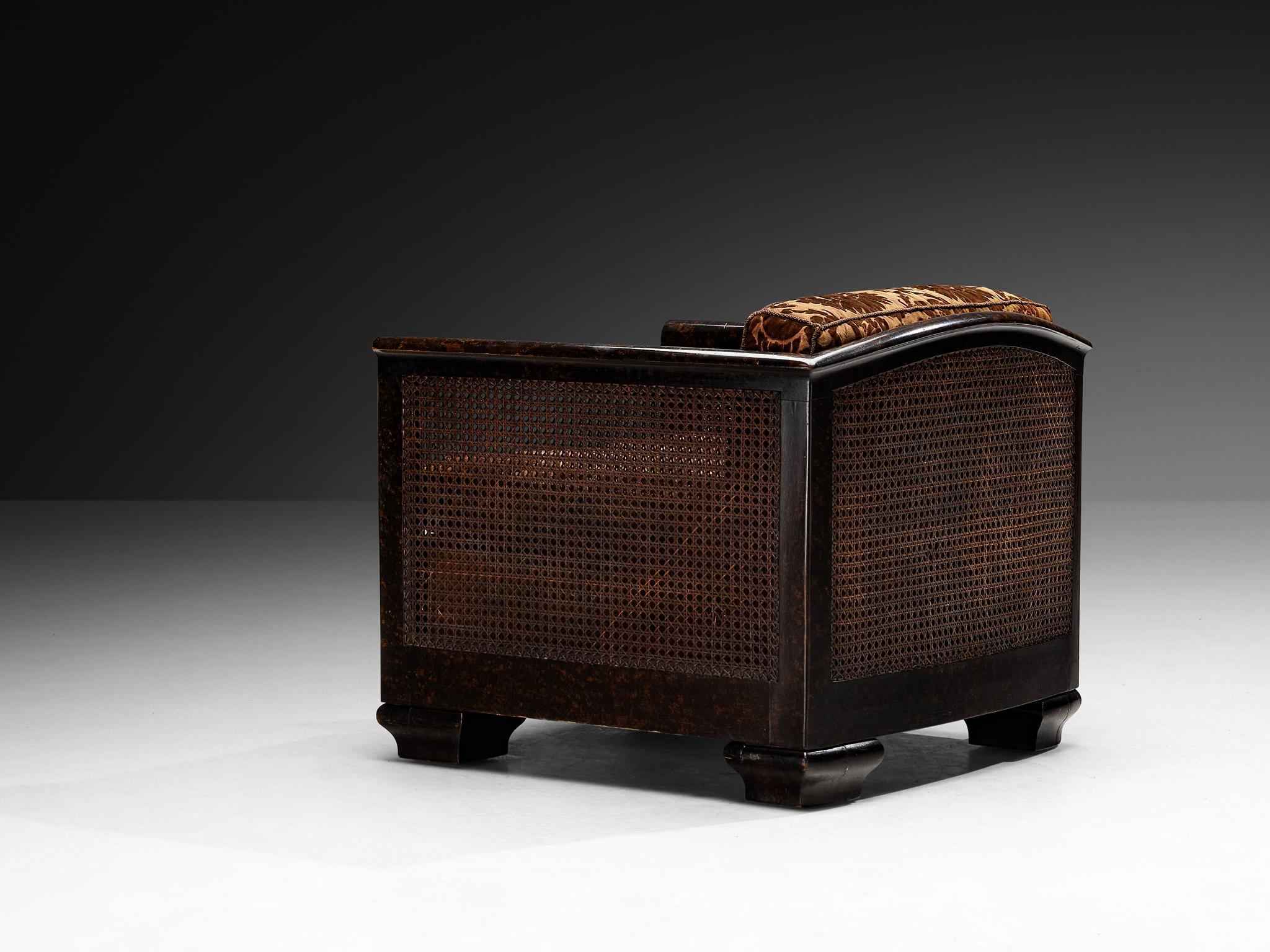 Pareja de Sillas de Salón Art Decó de Madera y Caña en venta 4