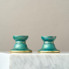 Pair of Art Deco Lustre Candlesticks by Josef Ekberg. Gustavsberg, Sweden, 1930s