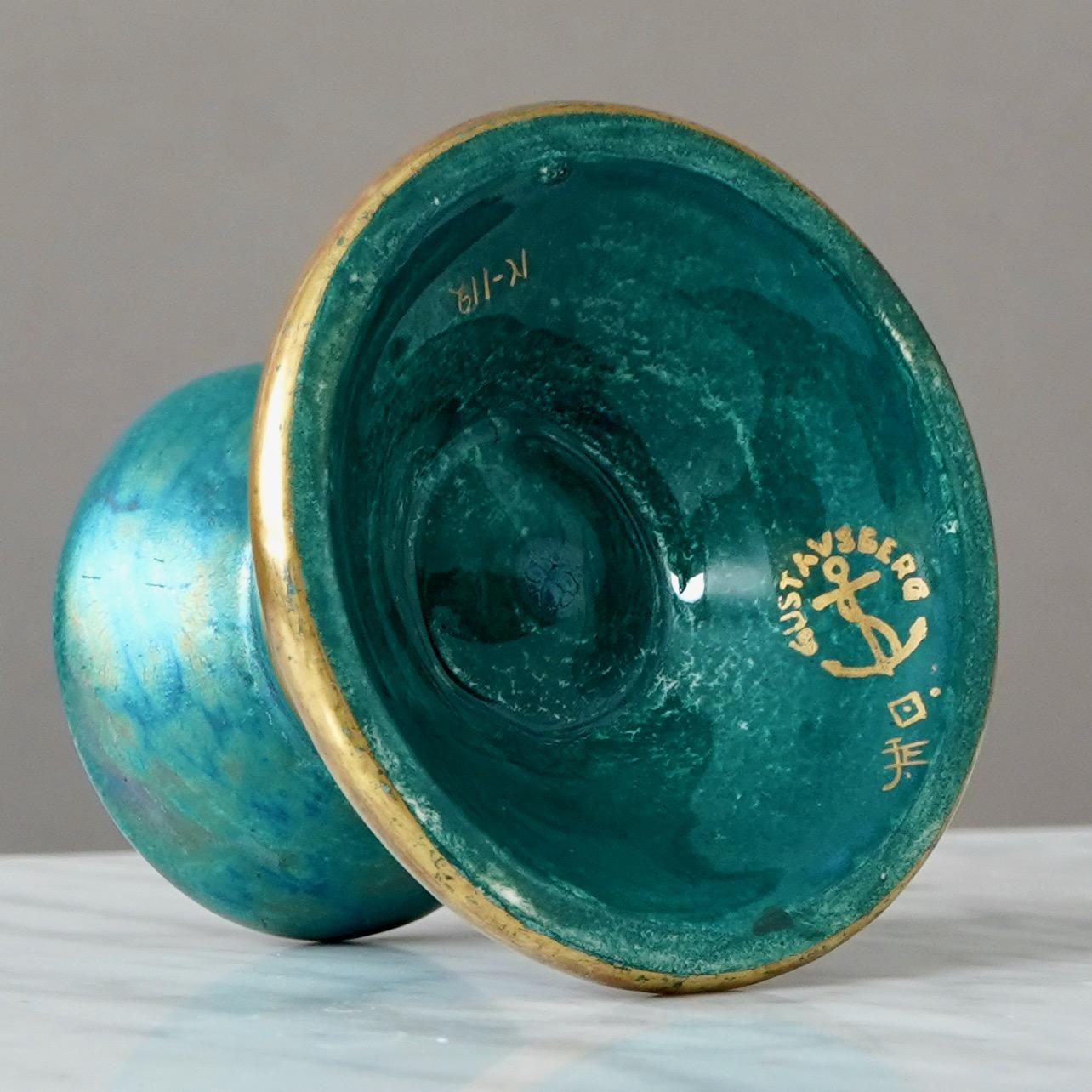 XX secolo Coppia di candelieri Art Deco a lustro di Josef Ekberg. Gustavsberg, Svezia, anni '30 in vendita