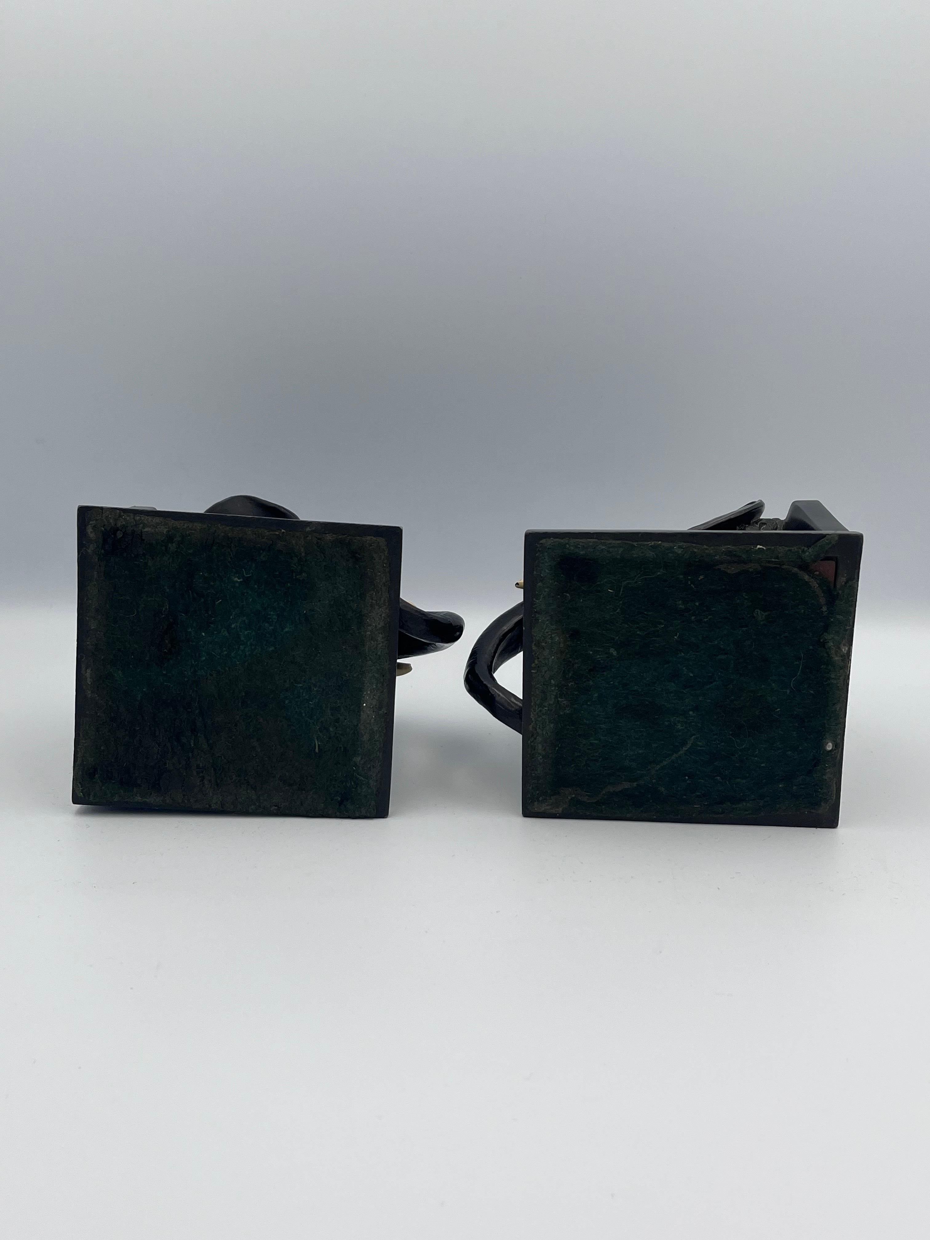Pair of Art Deco LV Aronson Elephant Head Cold Painted Bookends, 1922 For Sale 1
