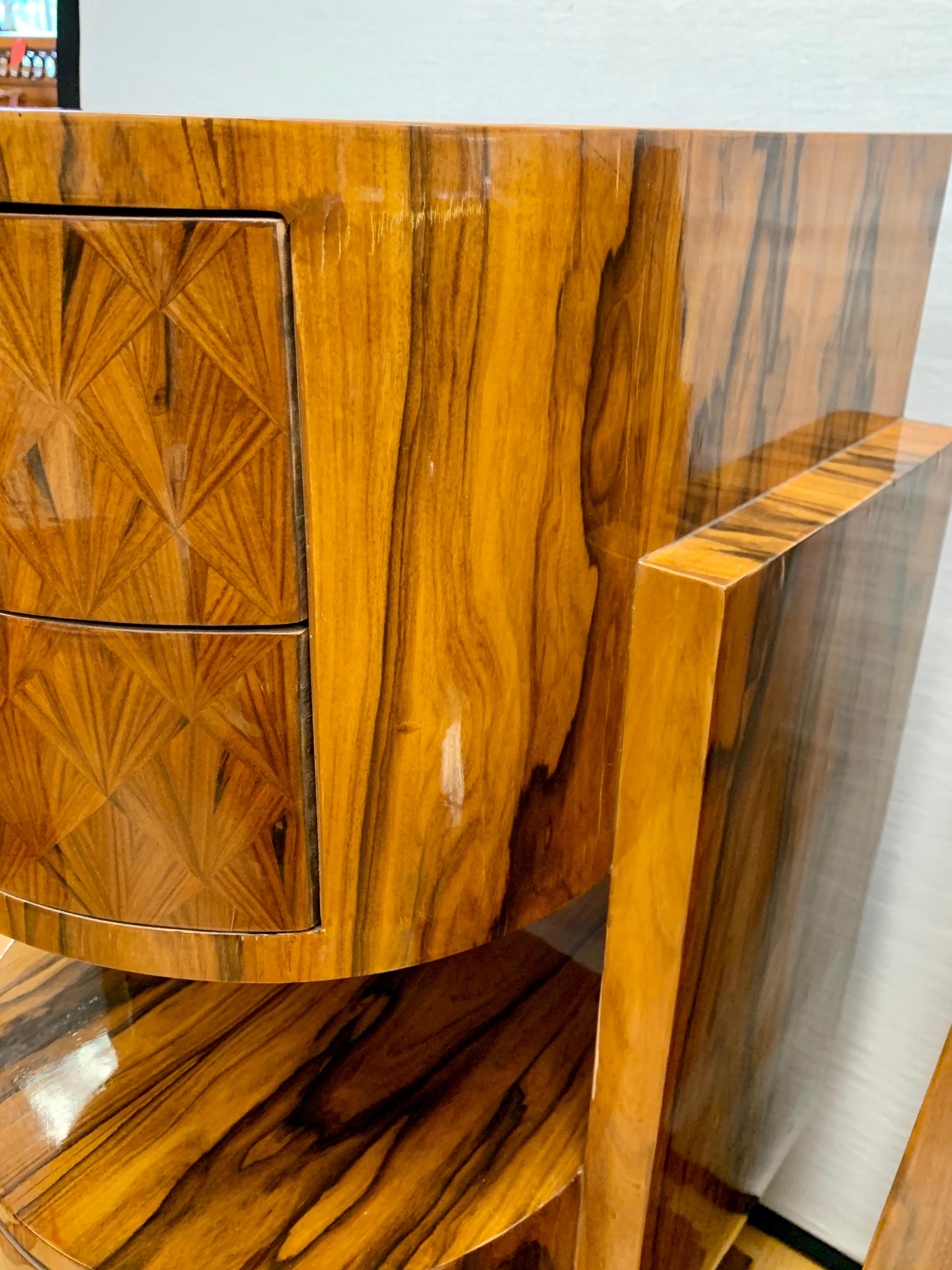 Pair of Art Deco Macassar Wood Nightstands End Tables 6