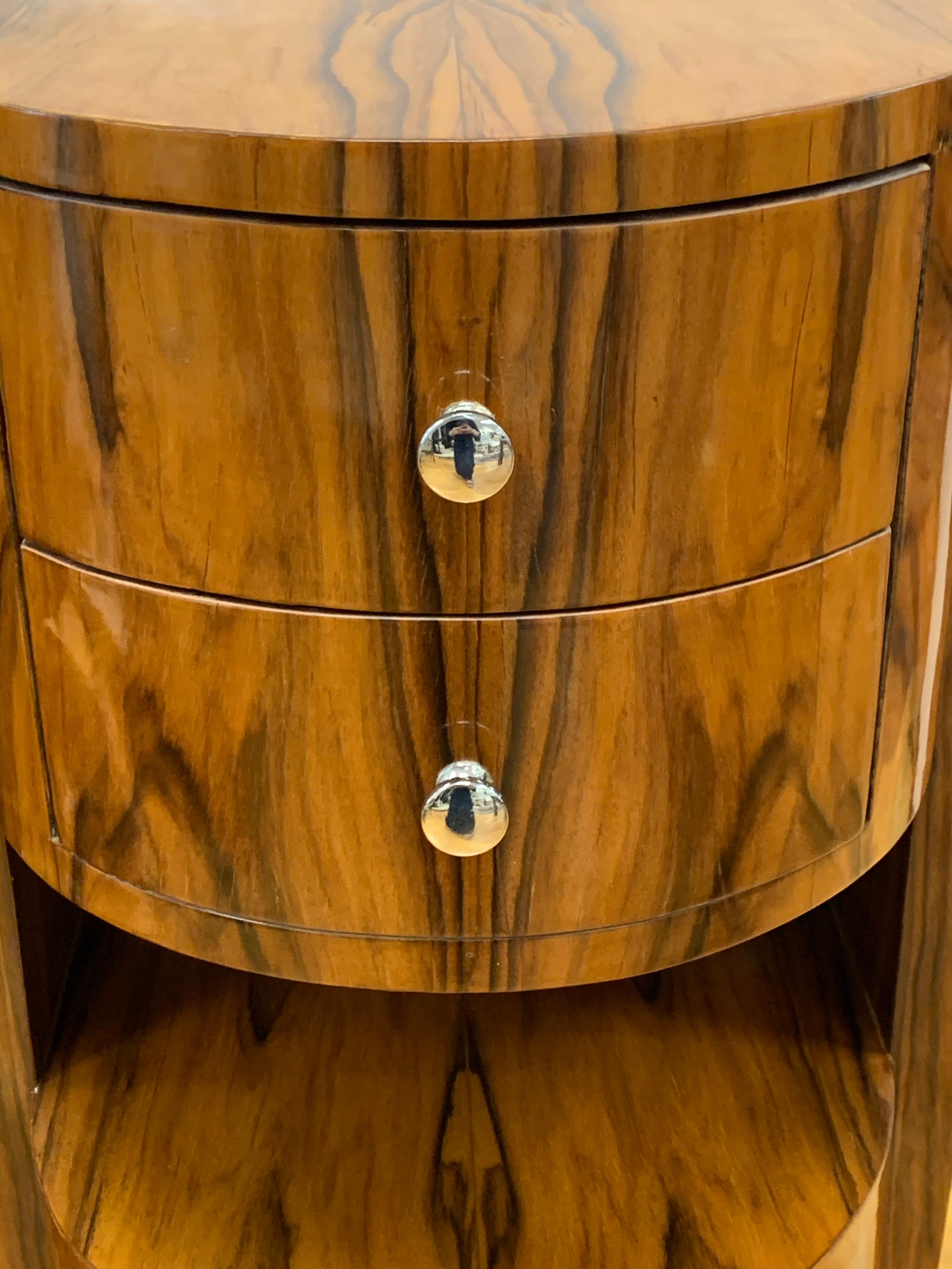 Pair of Art Deco Macassar Wood Nightstands End Tables 1