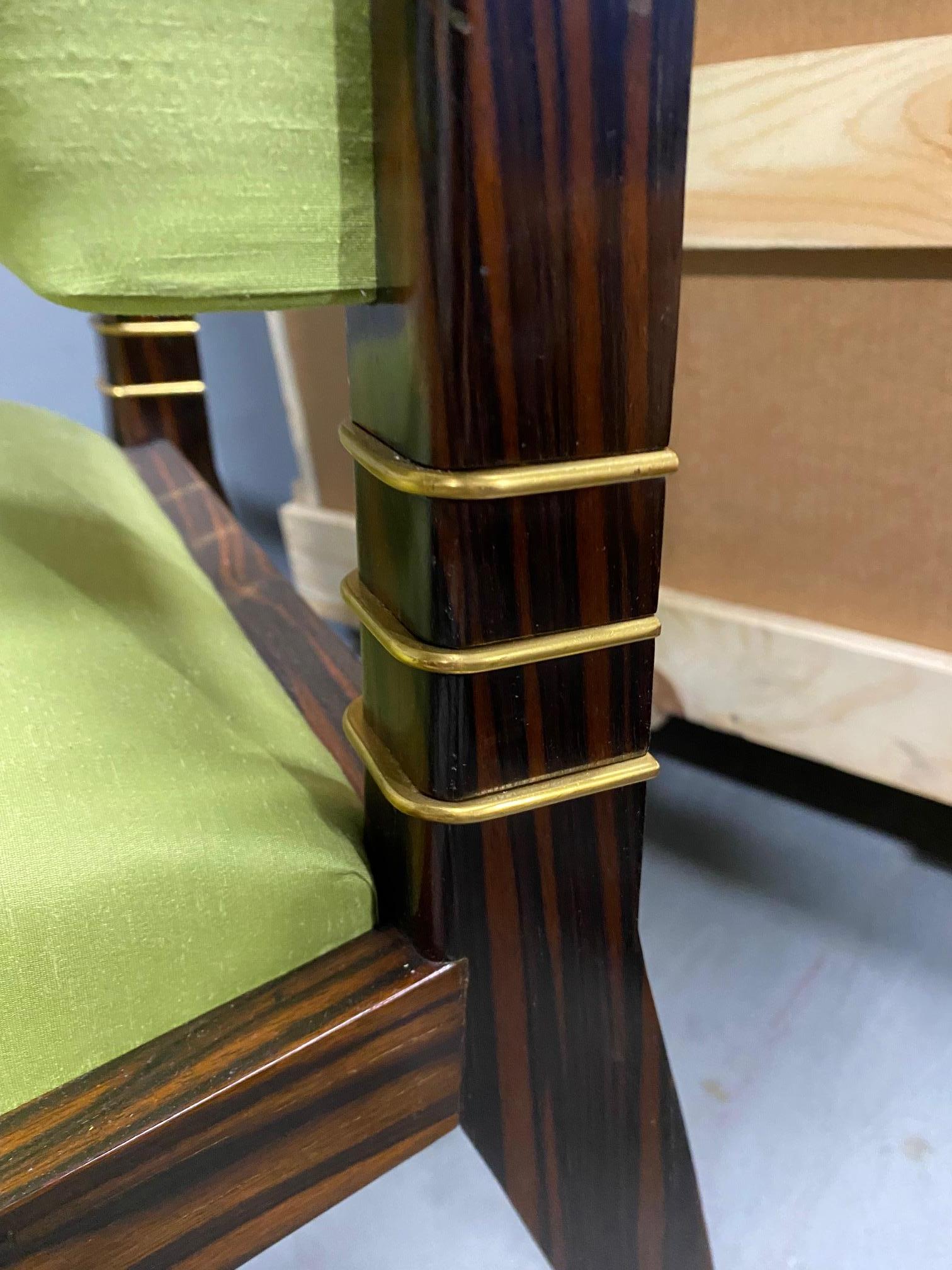 Paar Art Deco  Makassar-Ebenholz-Sessel von Maison Dominique im Angebot 4