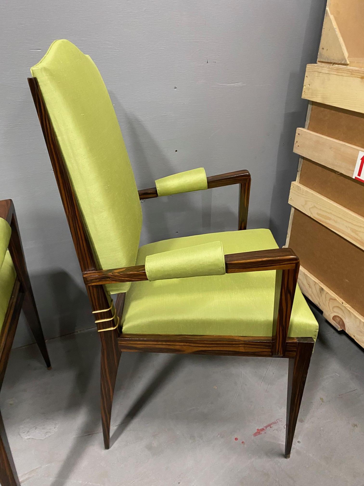 Paar Art Deco  Makassar-Ebenholz-Sessel von Maison Dominique im Angebot 2
