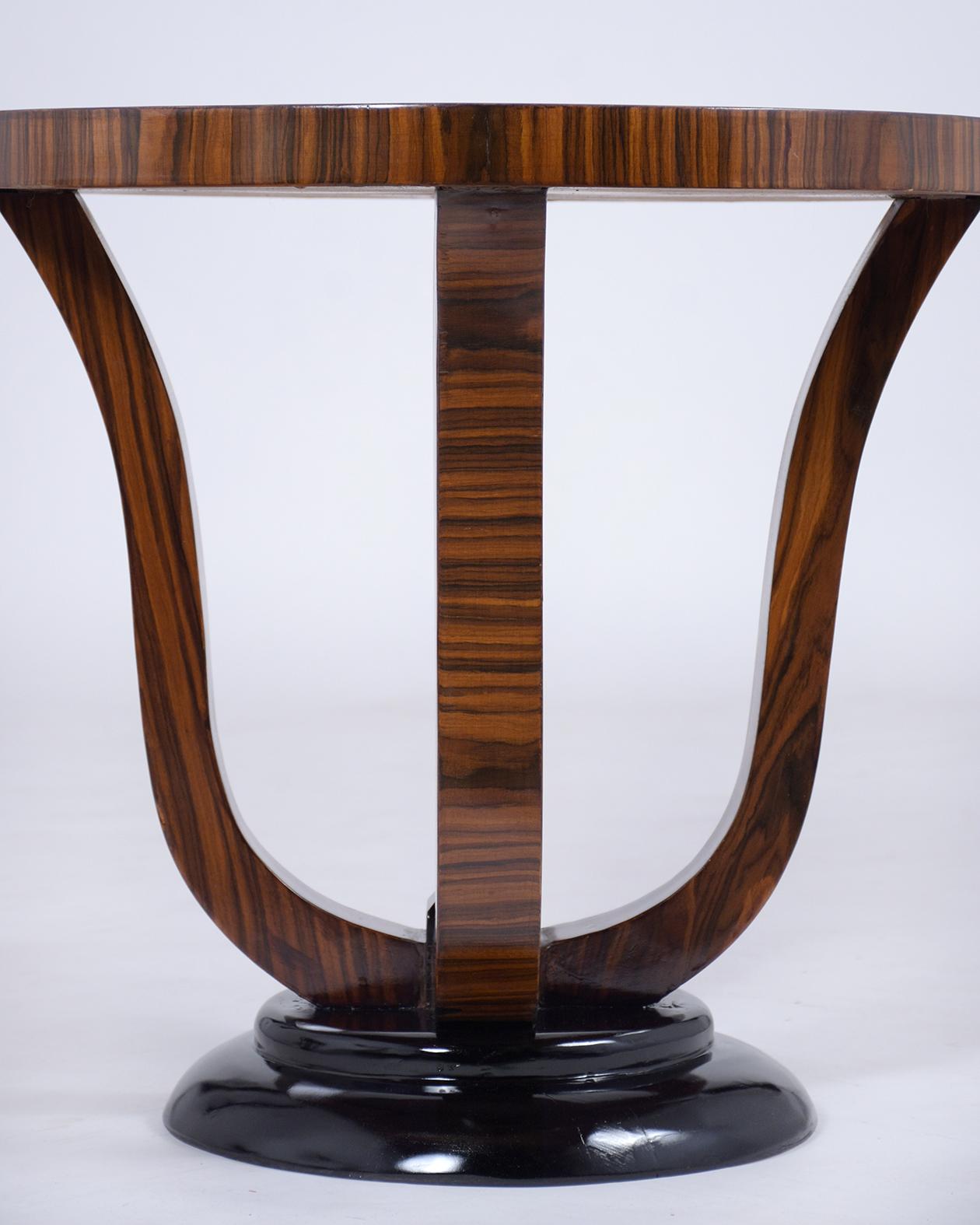 Wood Pair of Macassar Art Deco Side Tables