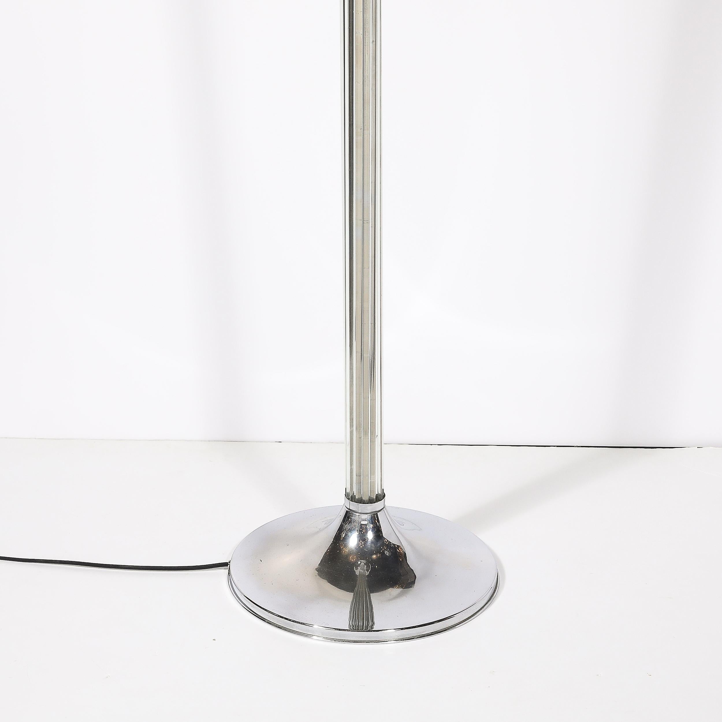 Paire de torchères à tige en verre et chrome de l'âge du Machin Art Déco en vente 3