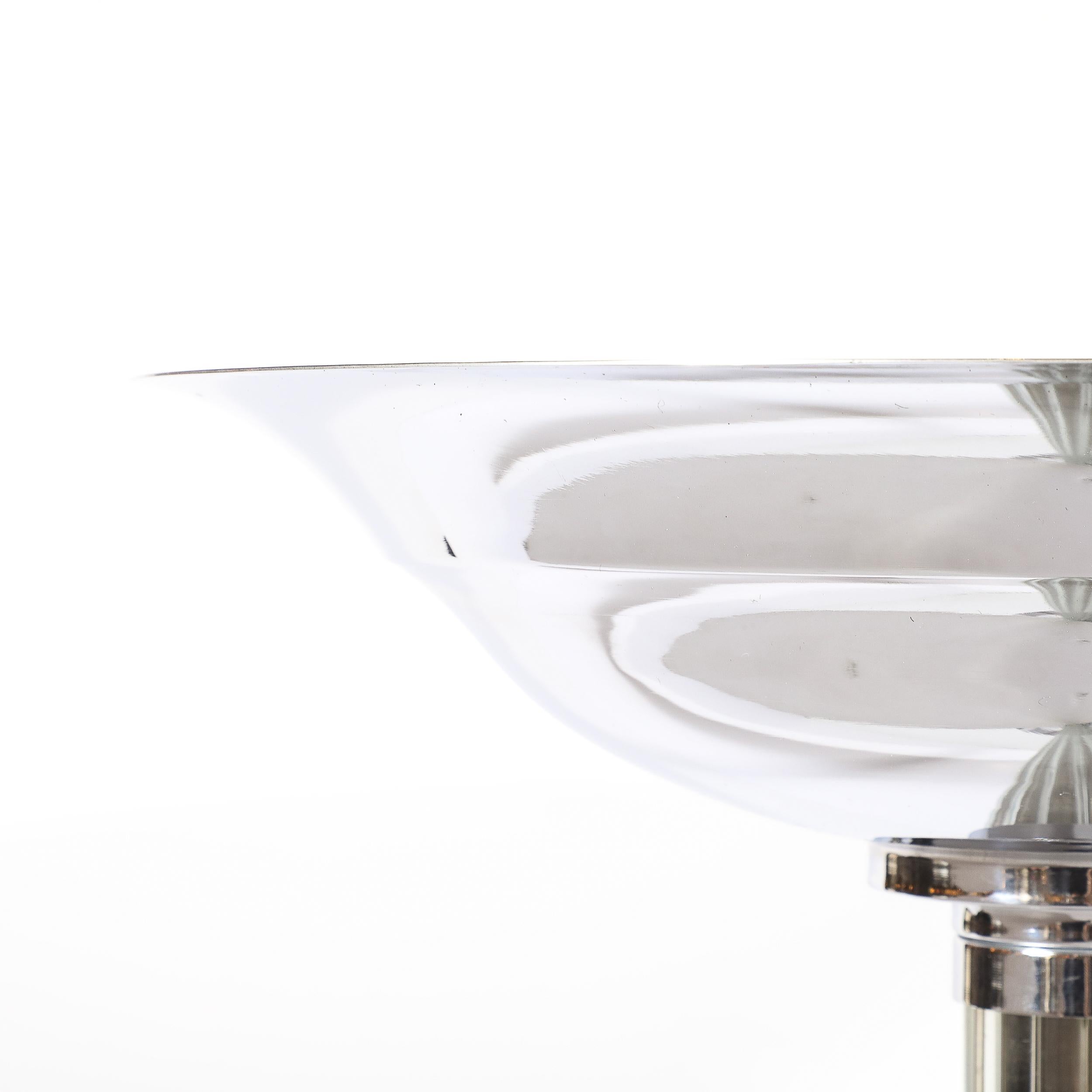 Paire de torchères à tige en verre et chrome de l'âge du Machin Art Déco en vente 7