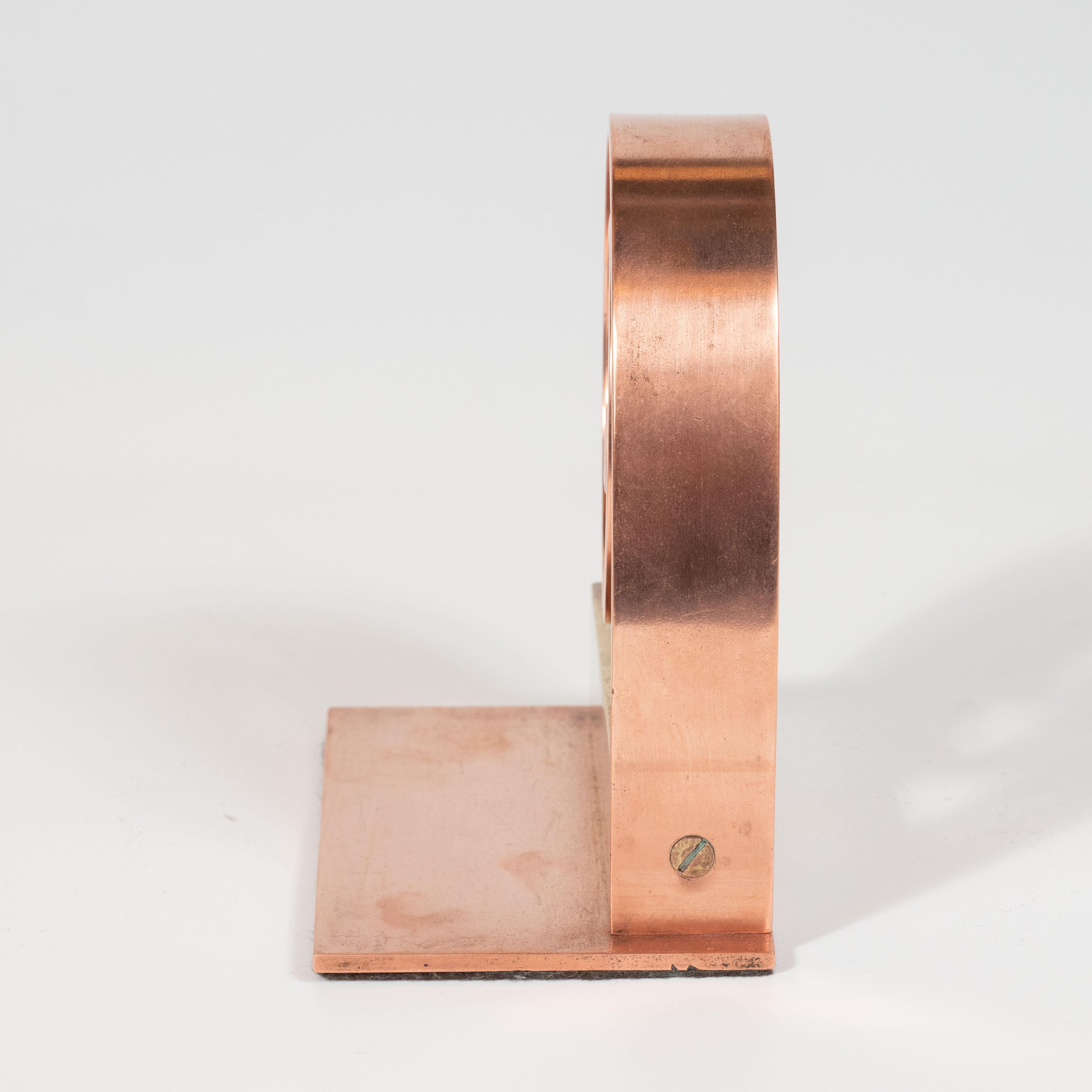 Pair of Art Deco Machine Age Copper Scroll Form Book Ends by Walter Von Nessen 4