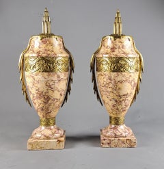 Pair Of Art Deco Marble And Gilt Bronze Cassolettes