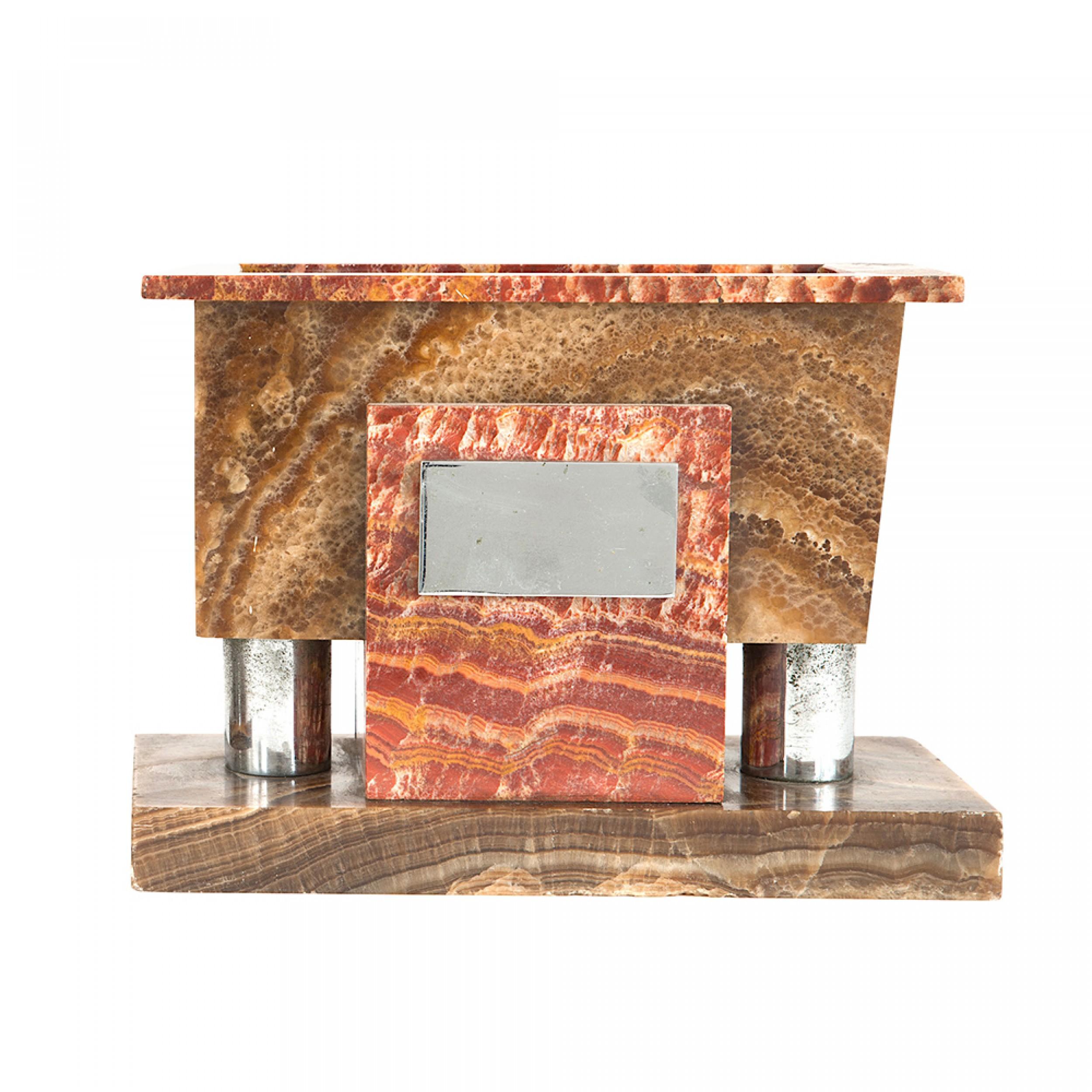 Pair of Art Deco Marble and Silver Bookends In Good Condition For Sale In Queens, NY