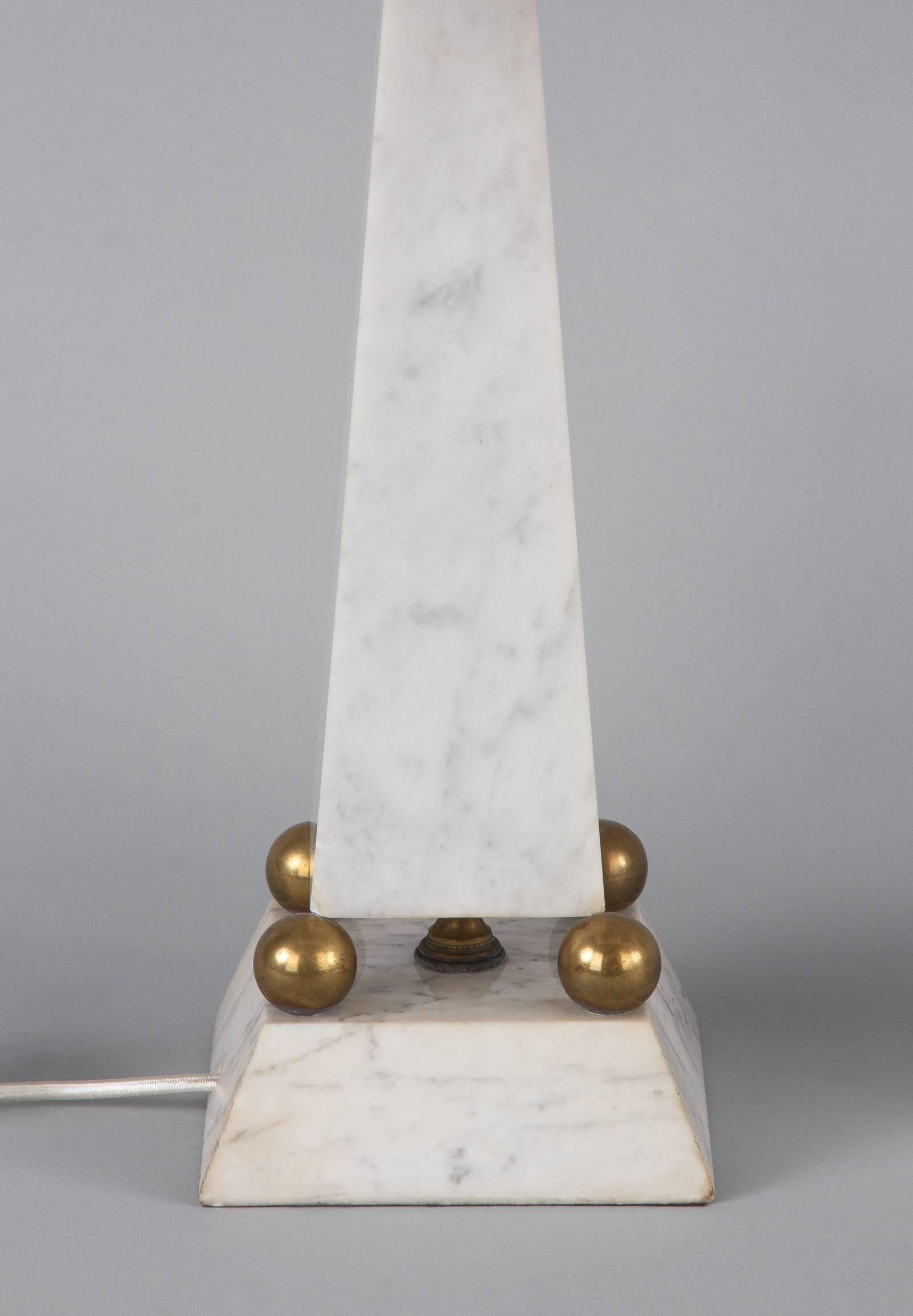 Pair of Art Deco Marble Table Lamps, Italy, 1930s 9