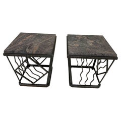 Pair of Art Deco Marble Top Tables in the Style of Oscar Bach