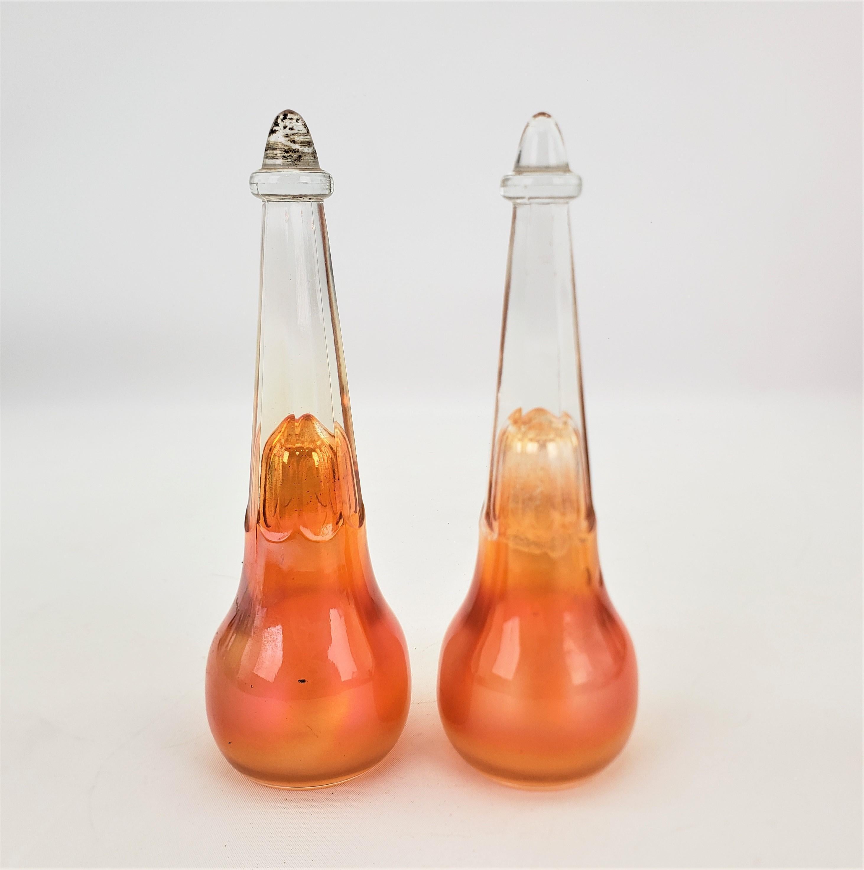vintage orange carnival glass vase