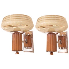 Pair of Art Deco Matching Wall Light Sconces, circa 1930s