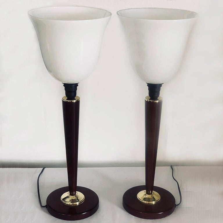 French Pair of Art Deco Mazda Unilux Lamps For Sale