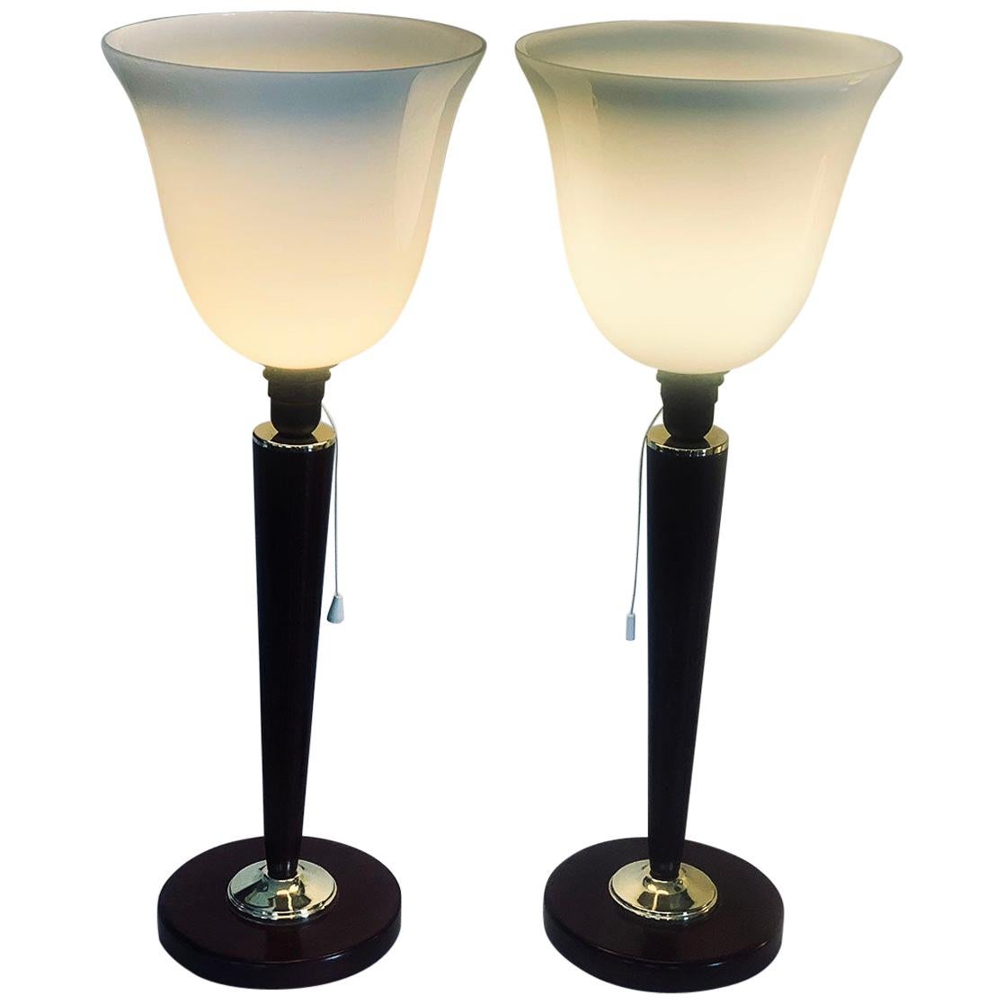 Pair of Art Deco Mazda Unilux Lamps For Sale