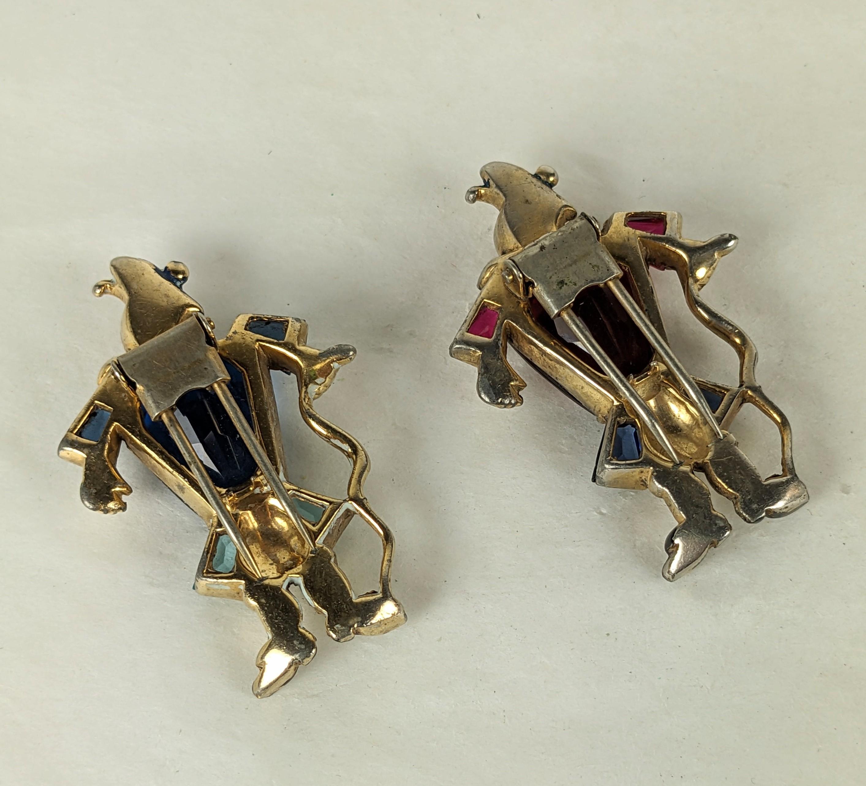 Pair of Art Deco Mazer Scotsman Motif Clips For Sale 2