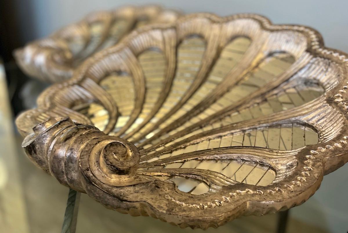 Paar Art-Déco-Medaillons aus versilbertem Holz und Spiegelmosaik im Angebot 4
