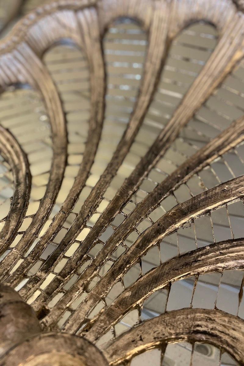 Paar Art-Déco-Medaillons aus versilbertem Holz und Spiegelmosaik im Angebot 5