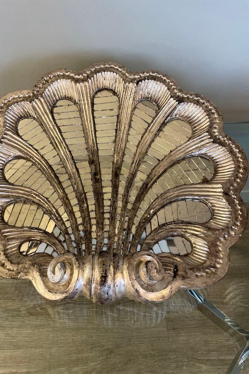 Paar Art-Déco-Medaillons aus versilbertem Holz und Spiegelmosaik im Angebot 11