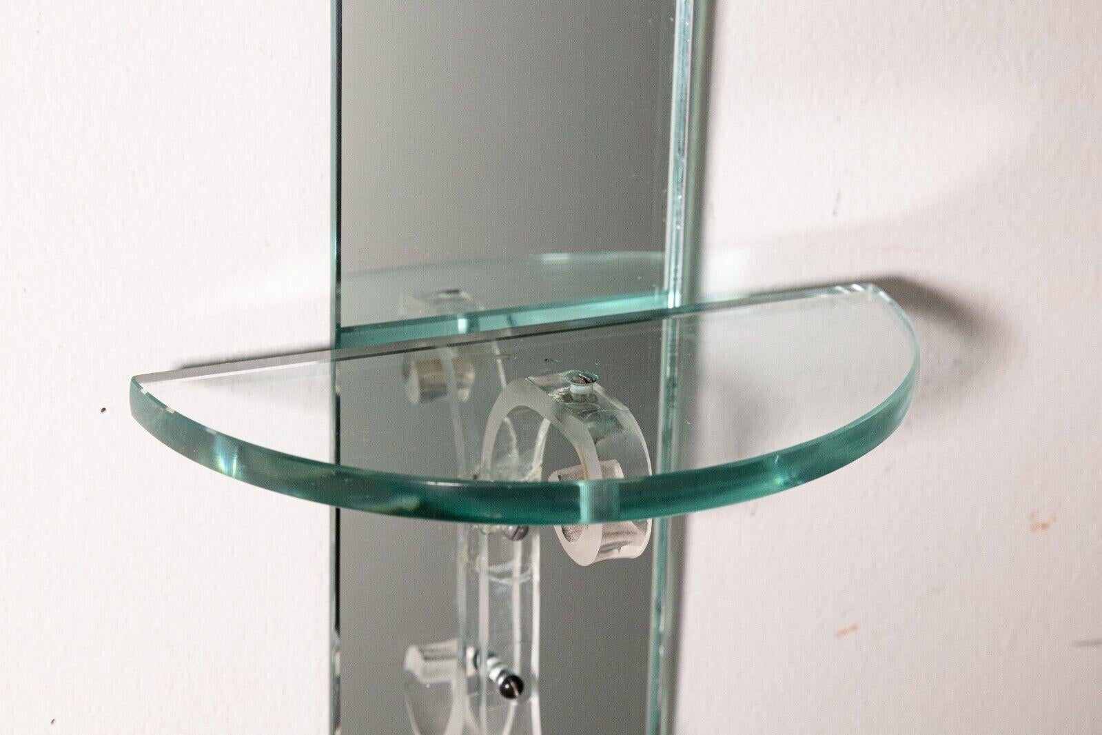 Pair of Art Deco Mirrored Glass Sconce Shelfs For Sale 1