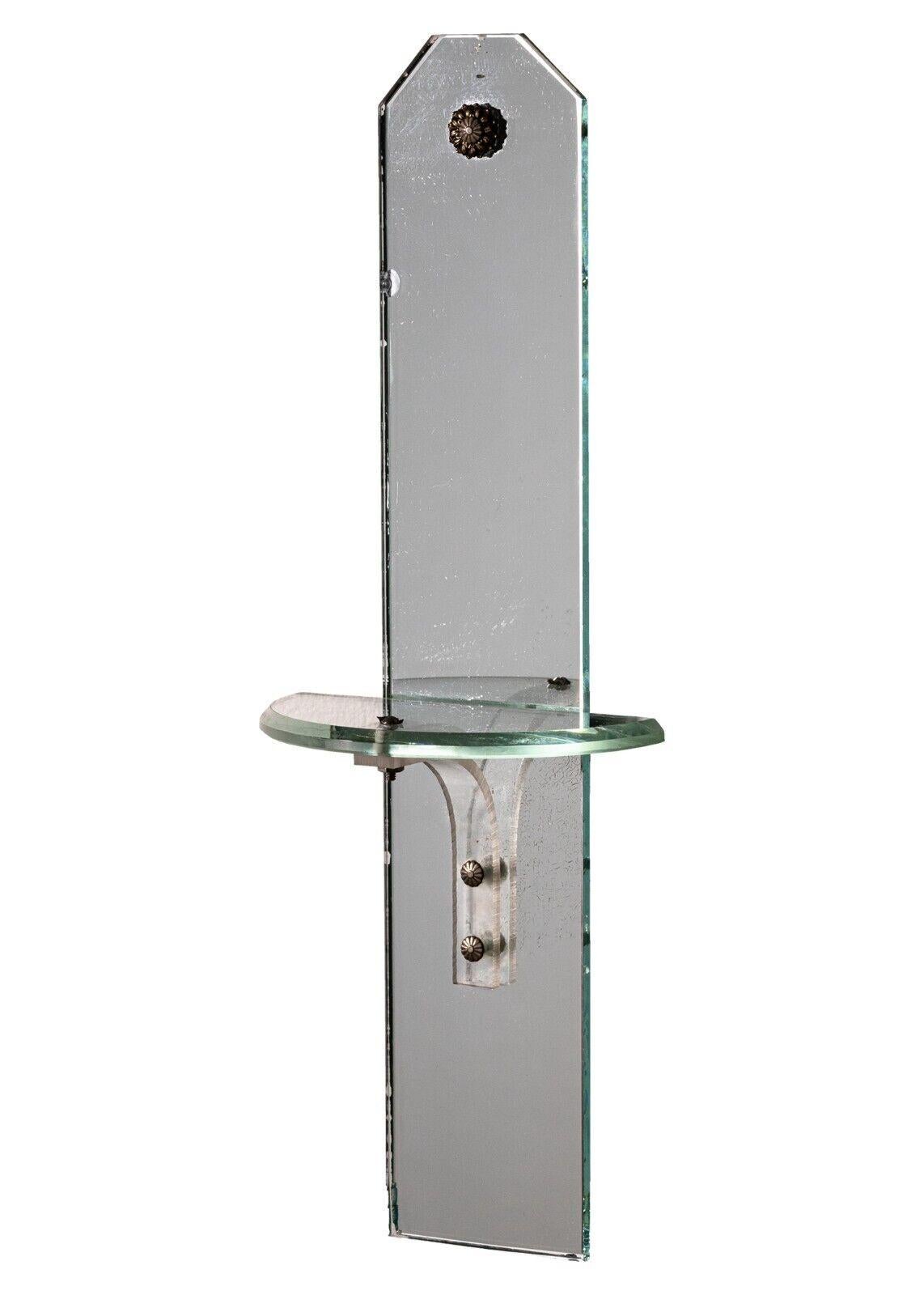 Pair of Art Deco Mirrored Glass Sconce Shelfs For Sale 5
