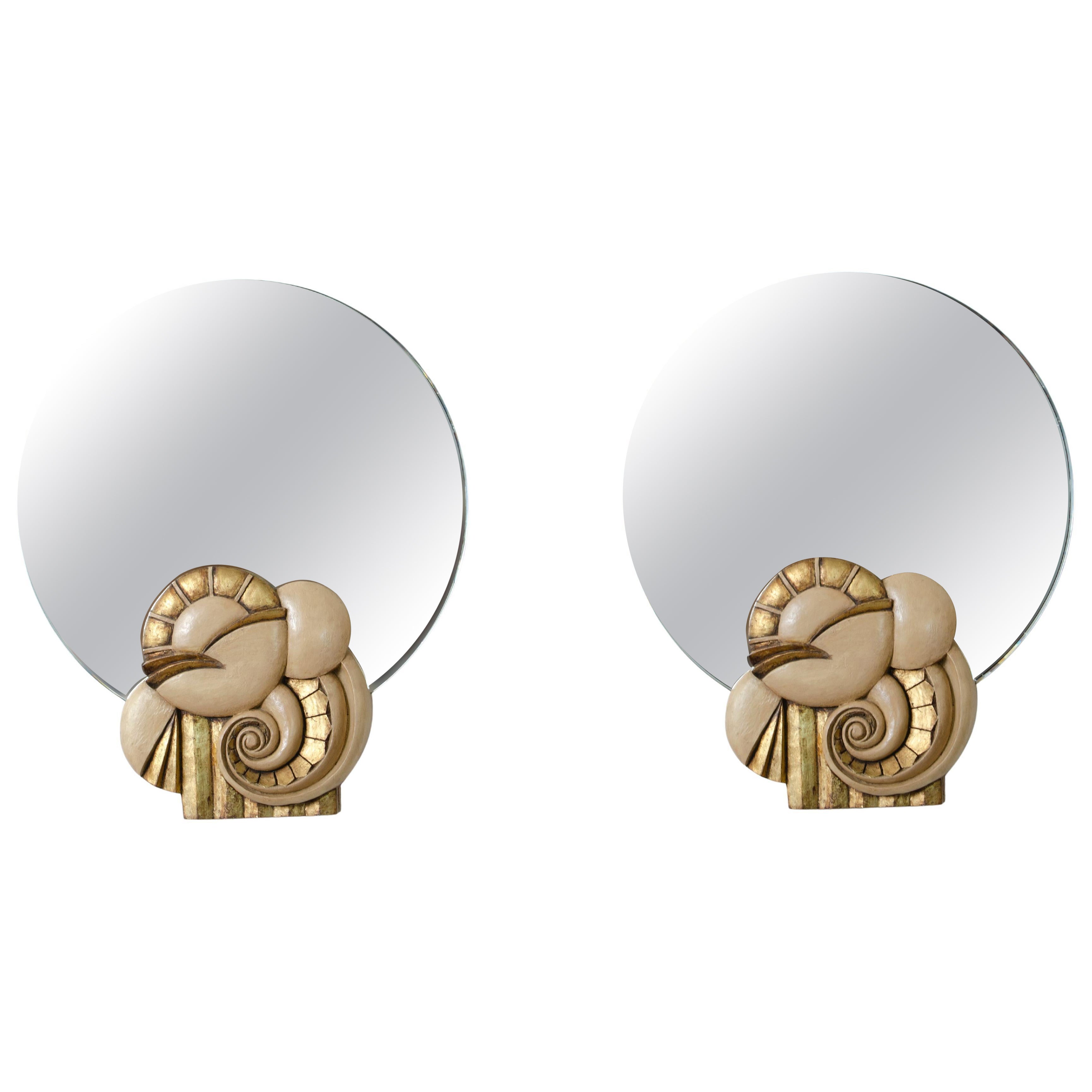 Pair of Art Deco Mirrors by Paul Follot For Sale