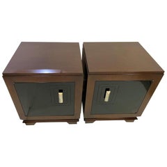 Pair of Art Deco Moderne Nightstands