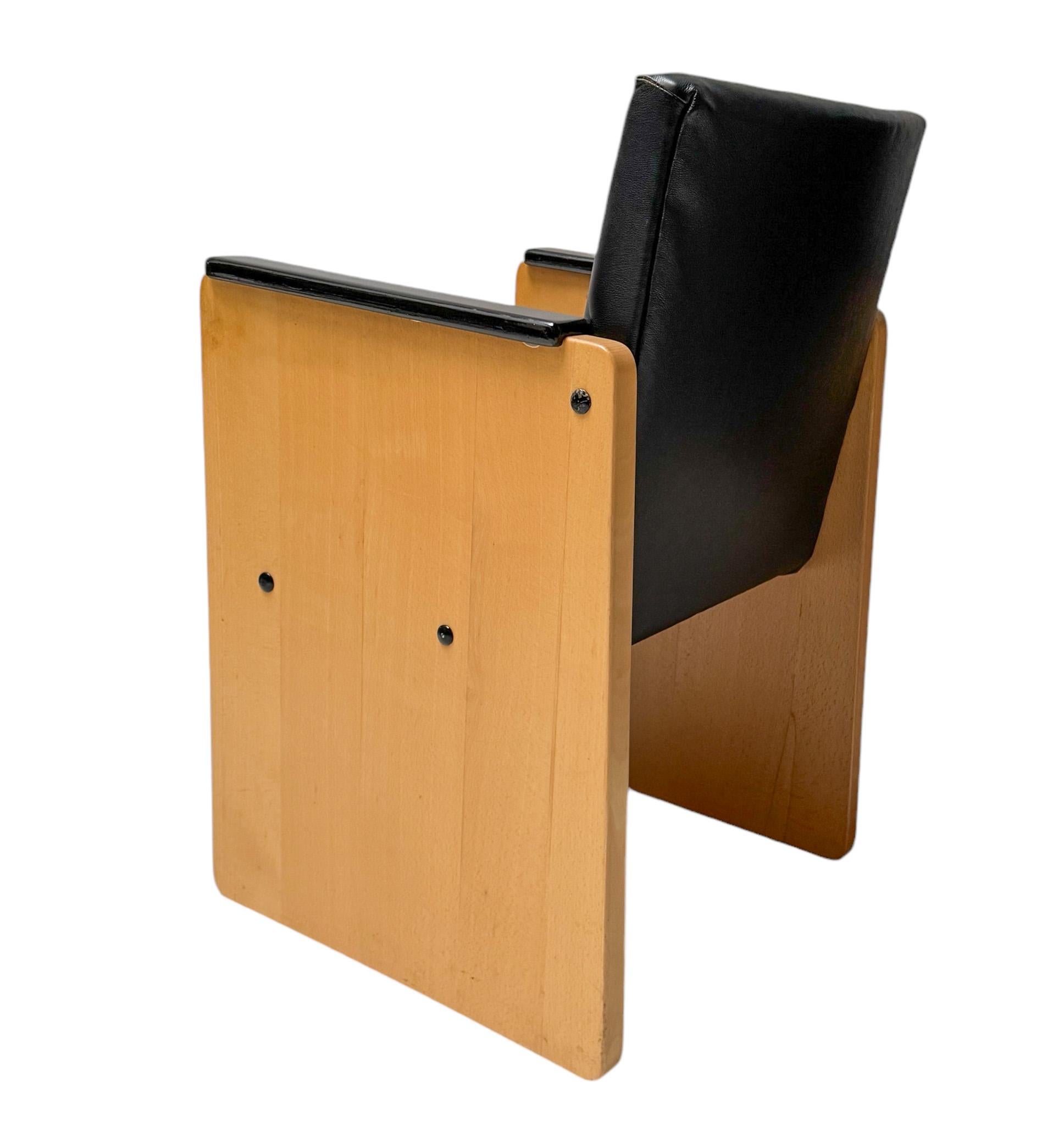 Pelle Coppia di poltrone moderniste Art Déco di Jan den Drijver per De Stijl, 1930 in vendita