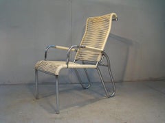 Pair of Art Deco modernist armchairs, circa 1940. with back inclination