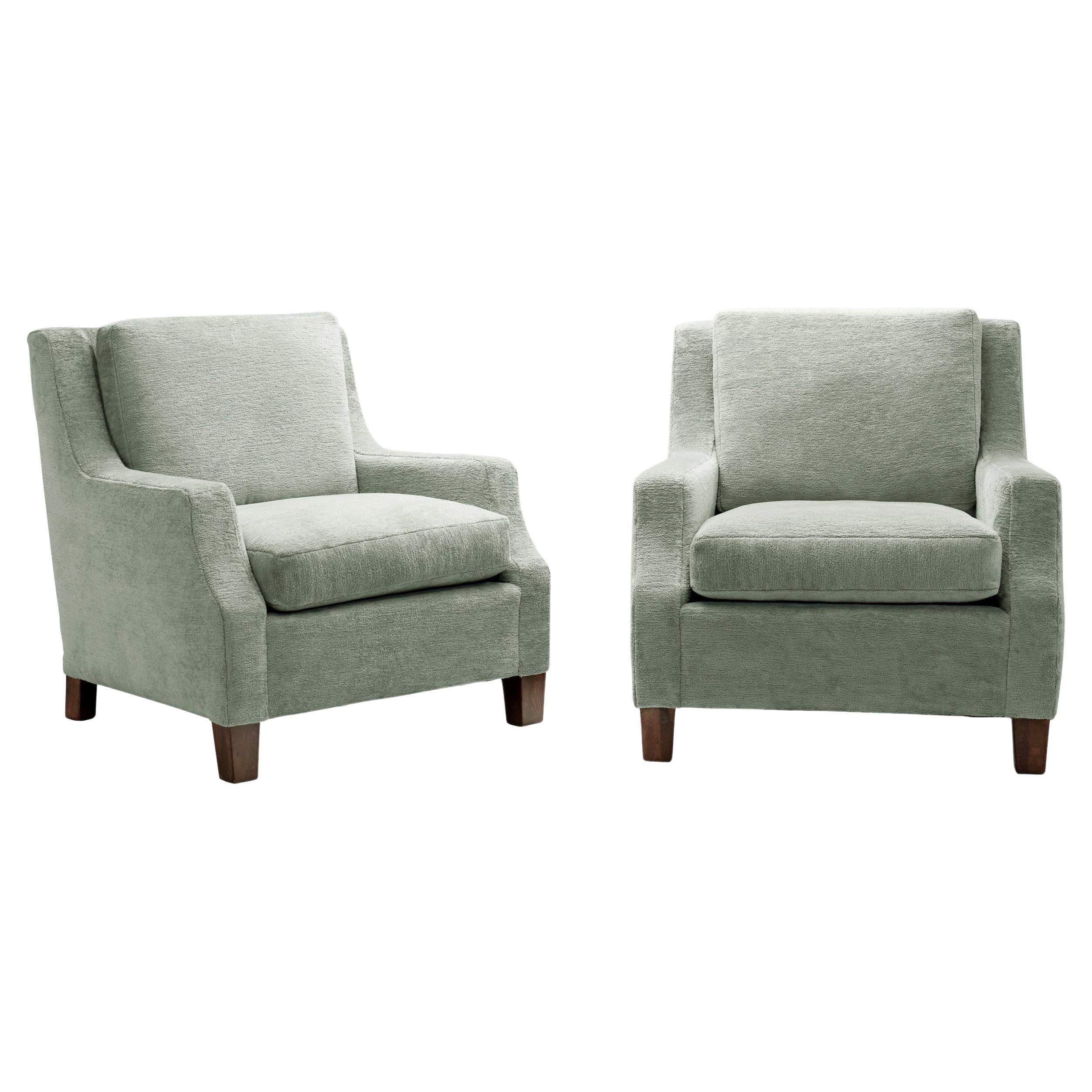 Pair of Art Deco Modernist Armchairs, Europe 1940s