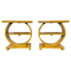 Pair of Art Deco / Modernist "CIRCLE" tables by Gilbert Rohde for Brown Saltman
