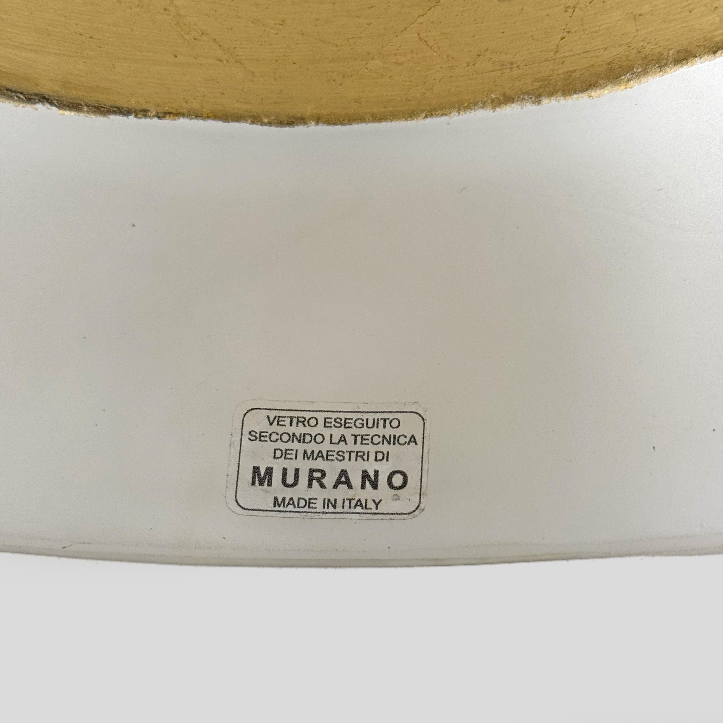 Coppia di lampade Art Deco in vetro di Murano con texture dorata, Italia, 21° secolo in vendita 4