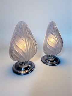 Pair of Art Deco Murano Glass Table Lamps by Barovier & Toso, Italy, 1960s