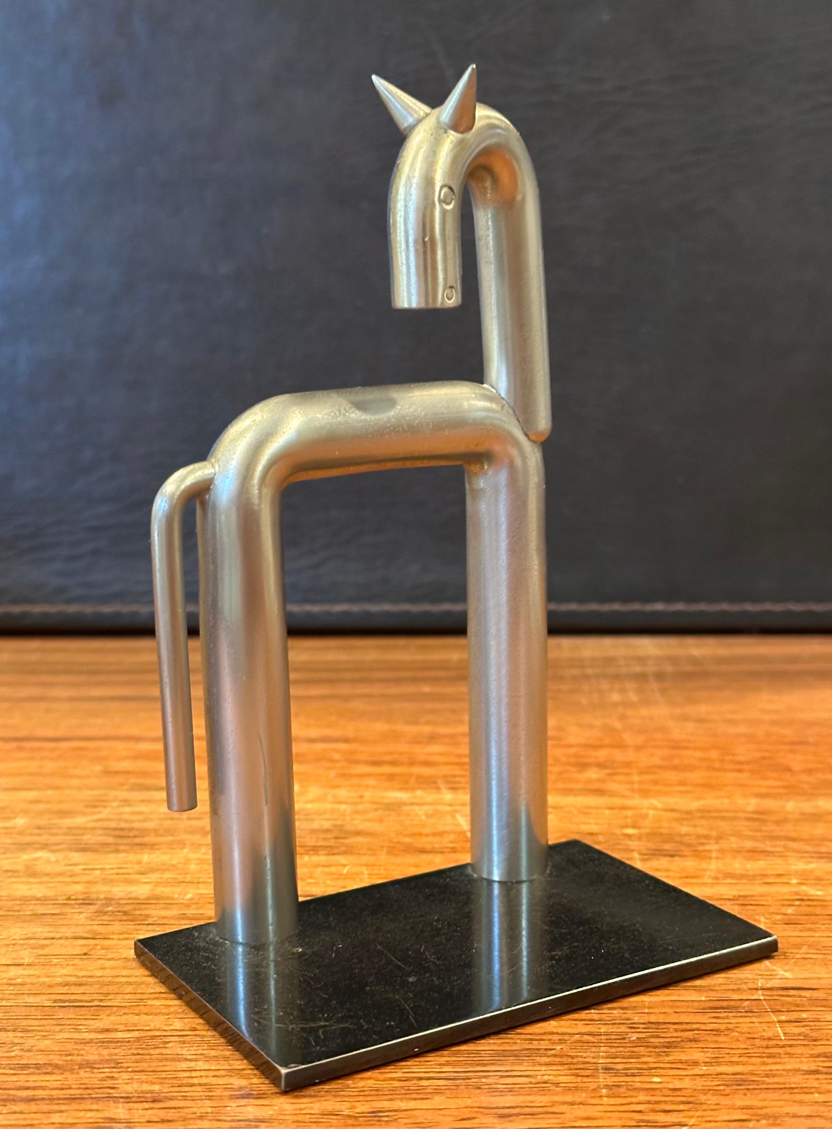 Pair of Art Deco Nickel Horse Bookends by Walter Von Nessen for Chase & Co. For Sale 9