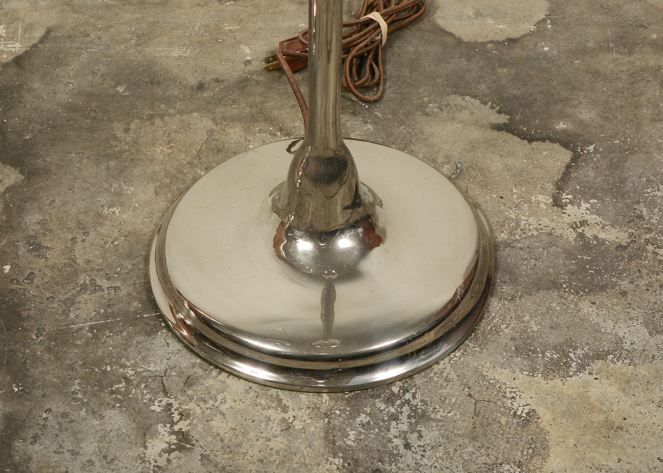 20th Century Pair of Art Deco Nickel-Plated Torchieres
