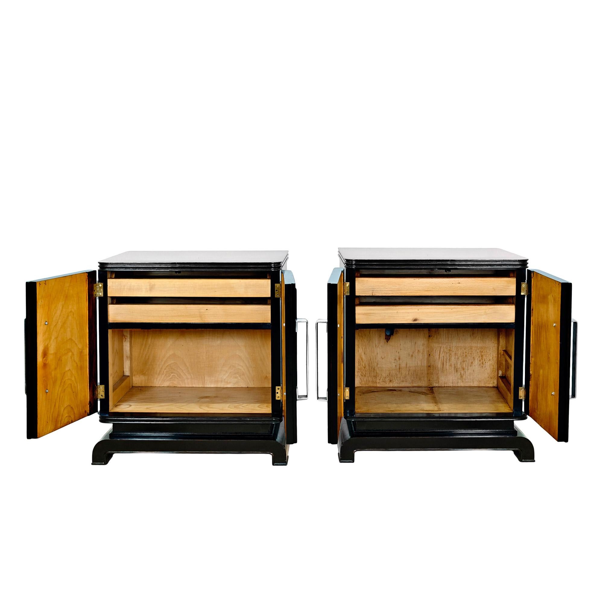 Milieu du XXe siècle Paire de tables de nuit Art Déco - Barcelone 1930 en vente