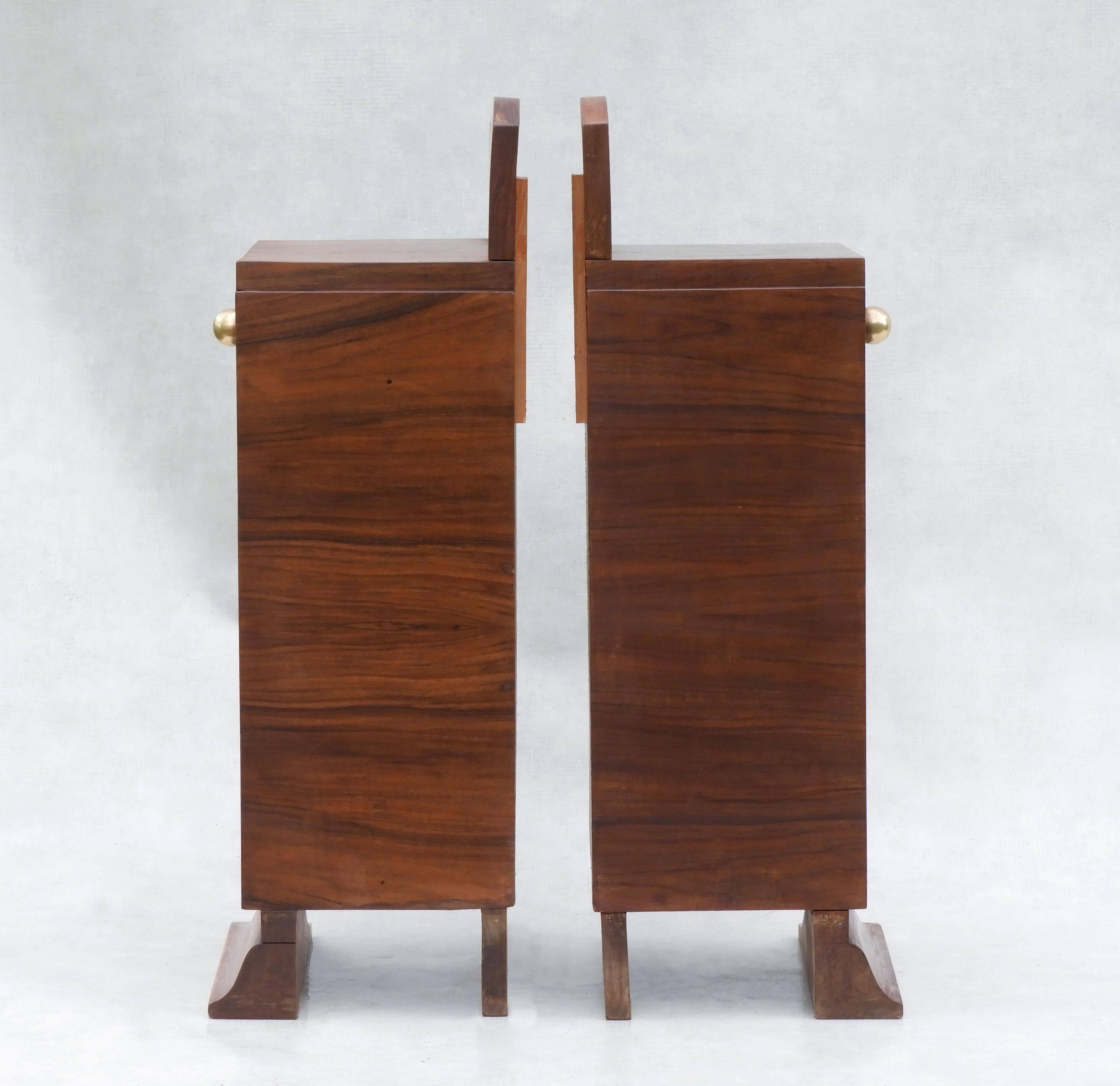 Pair of Art Deco Nightstands, Side Cabinets or Sofa End Tables, C1930s France For Sale 1