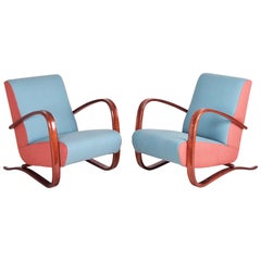 Pair of Art Deco Oak Armchairs H-269 from Czechoslovakia by Jindrich Halabala