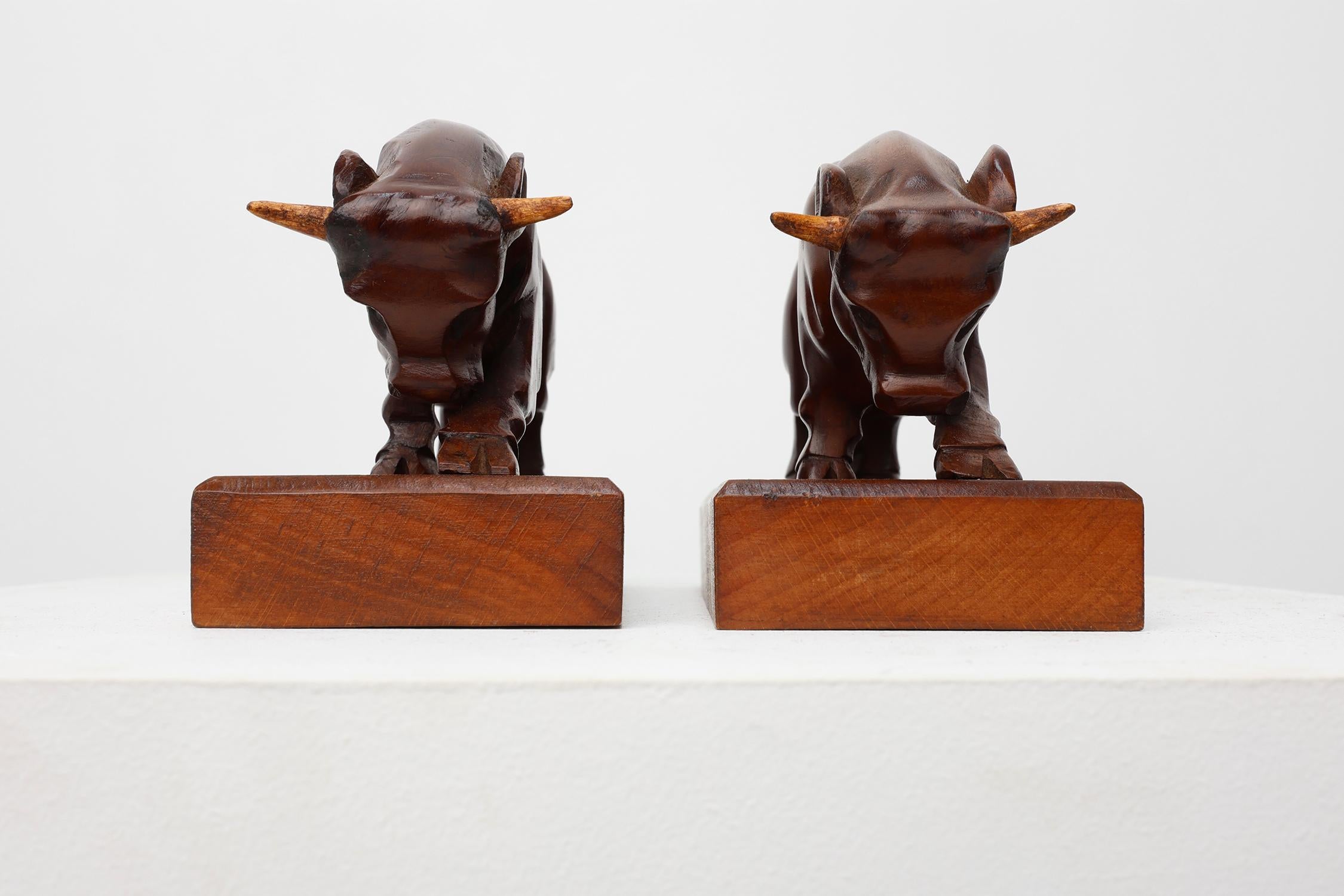 Metà XX secolo Coppia di reggilibri in Oak Oak Art Deco, Francia, anni '30 in vendita