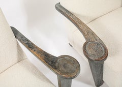 Pair of Art Deco Oak De Coene Frères Armchairs, Belgium 1940's