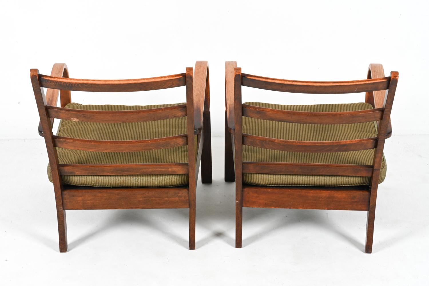 Paire de chaises longues Art Déco en chêne attribuée à Frits Schlegel pour Fritz Hansen en vente 6