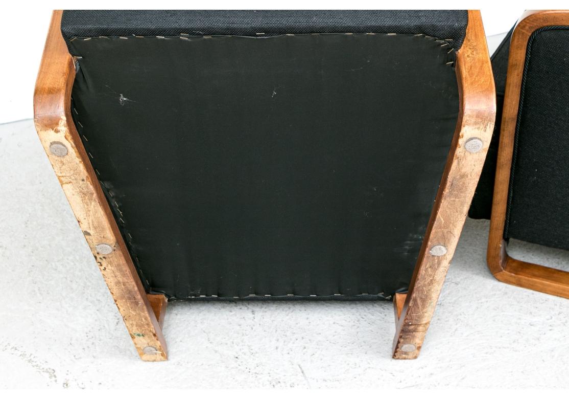 Pareja De Sillones Tapizados Art Decó Ocean Liner en venta 1