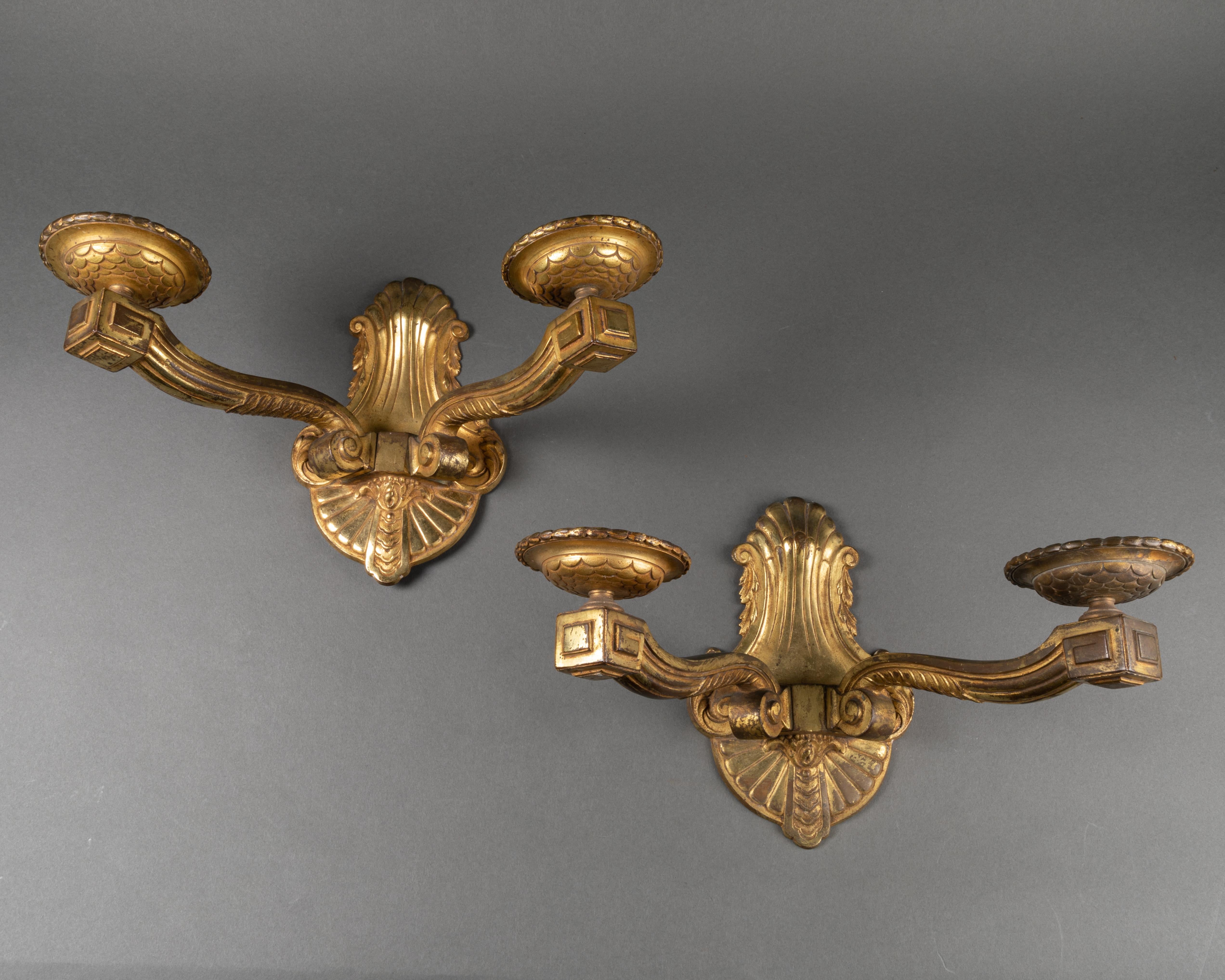 Francese Coppia di appliques in bronzo art déco 